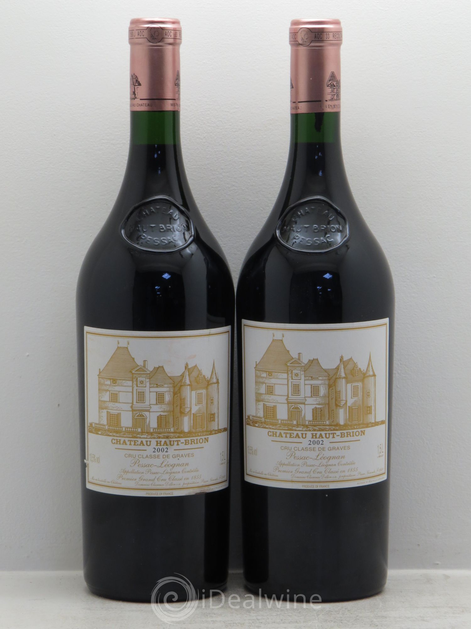 Château Haut Brion 1er Grand Cru Classé 2002 - Lot de 2 magnums - 0