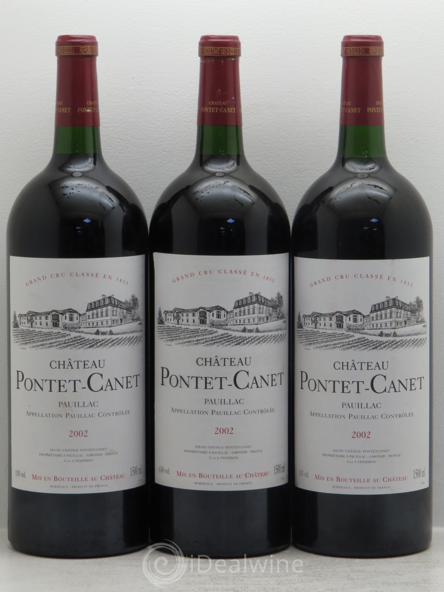 Château Pontet Canet 5ème Grand Cru Classé 2002 - Lot de 3 magnums - 0