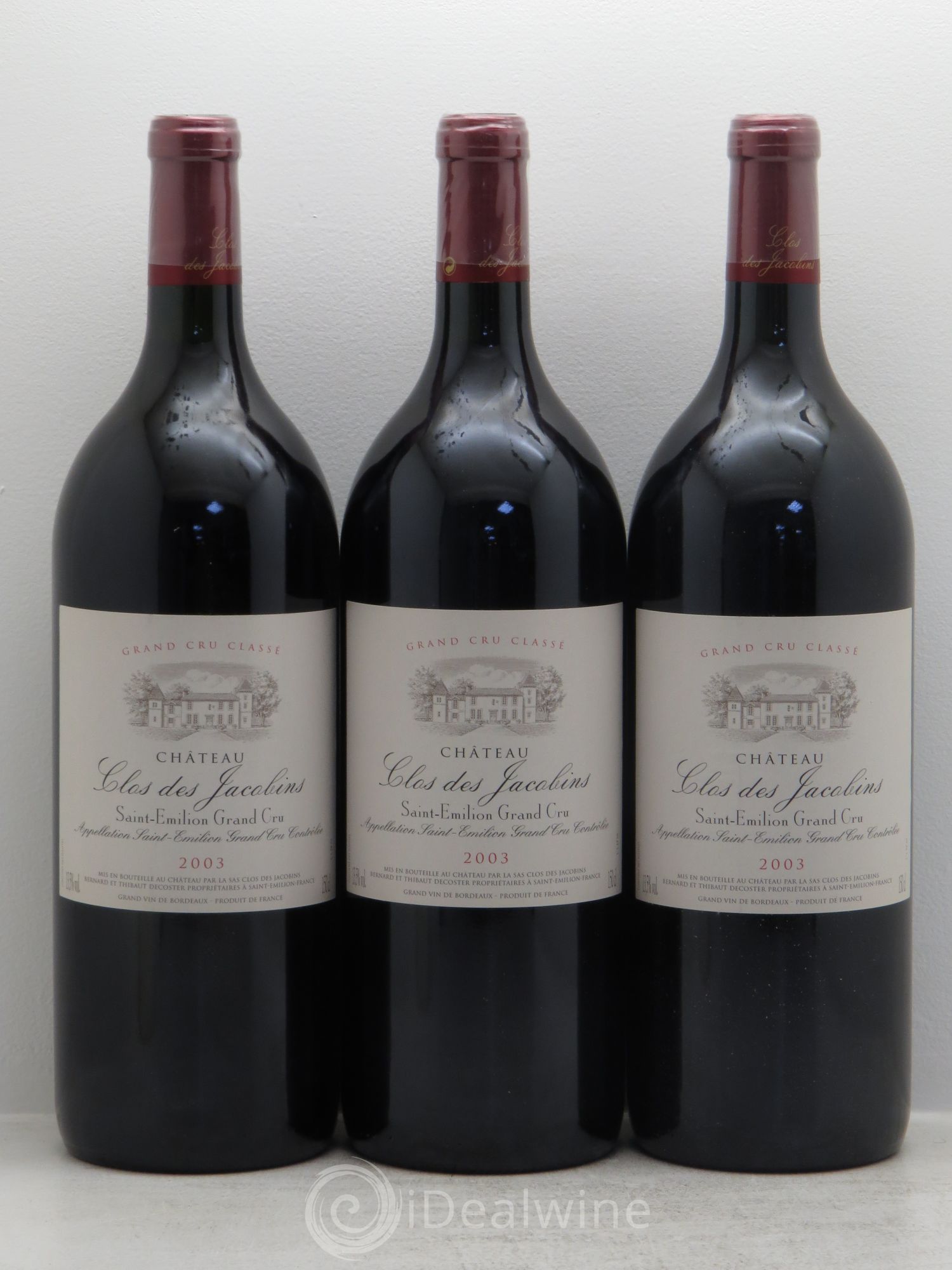 Château Clos des Jacobins Grand Cru Classé 2003 - Lot de 3 magnums - 0