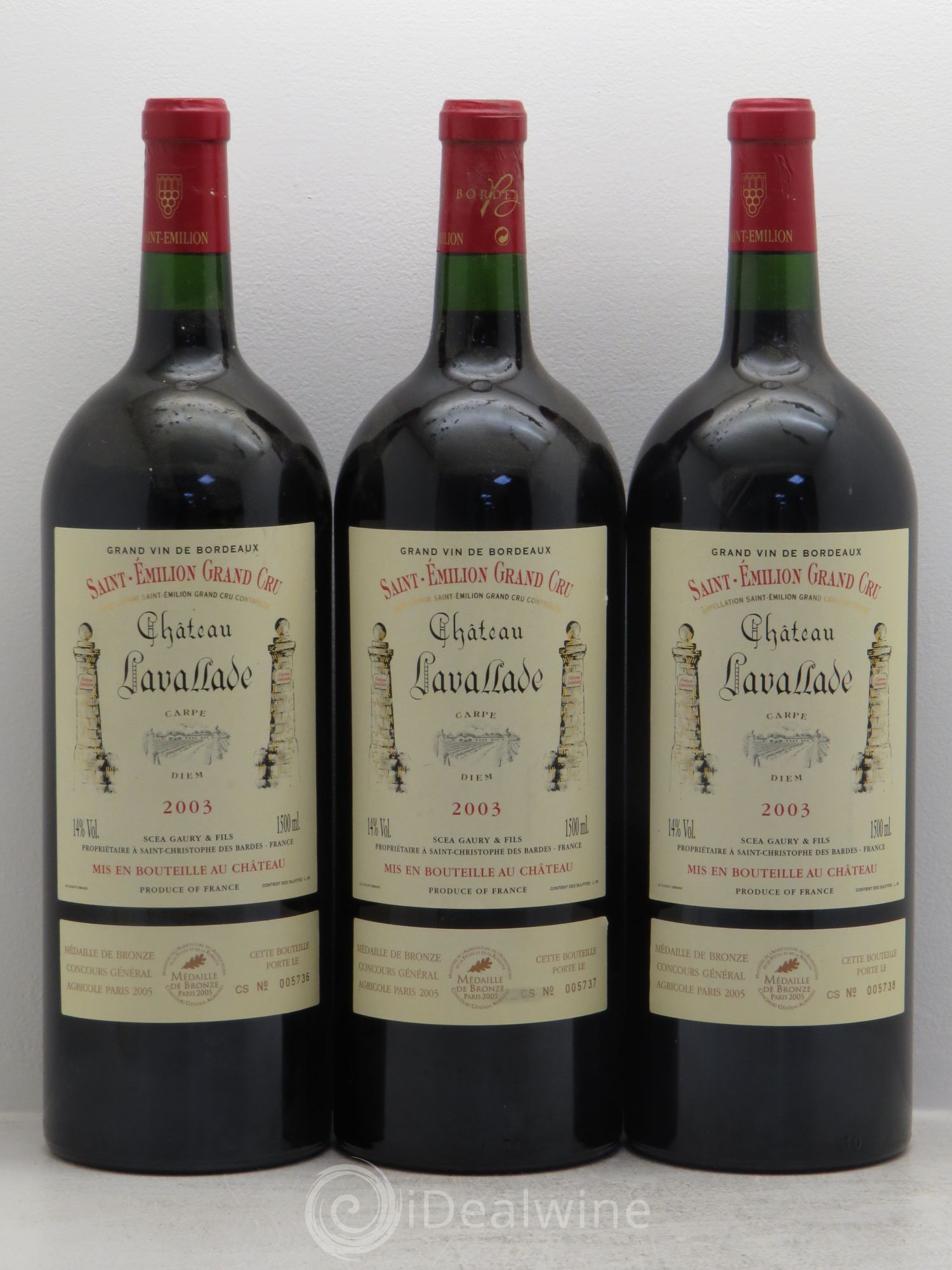 Château Lavallade 2003 - Lot de 3 magnums - 0