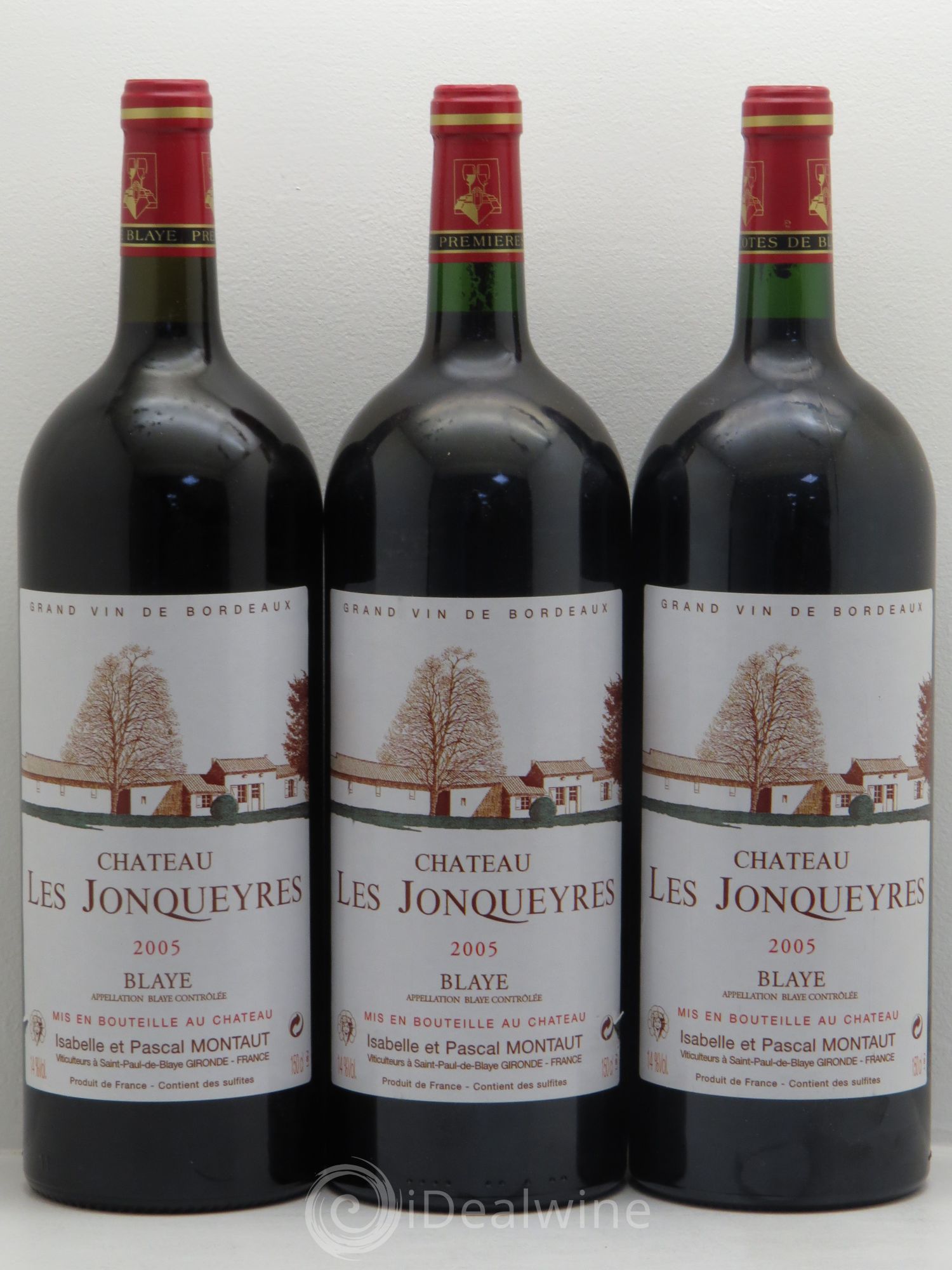 Bordeaux Château Les Jonqueyres 2005 - Posten von 3 Magnum - 0