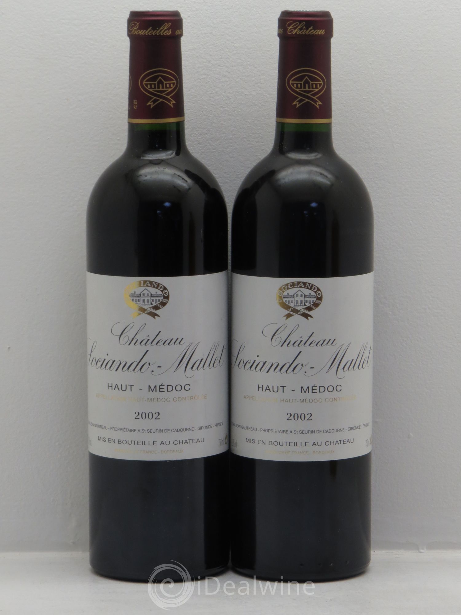 Château Sociando Mallet 2002 - Lot de 2 bouteilles - 0