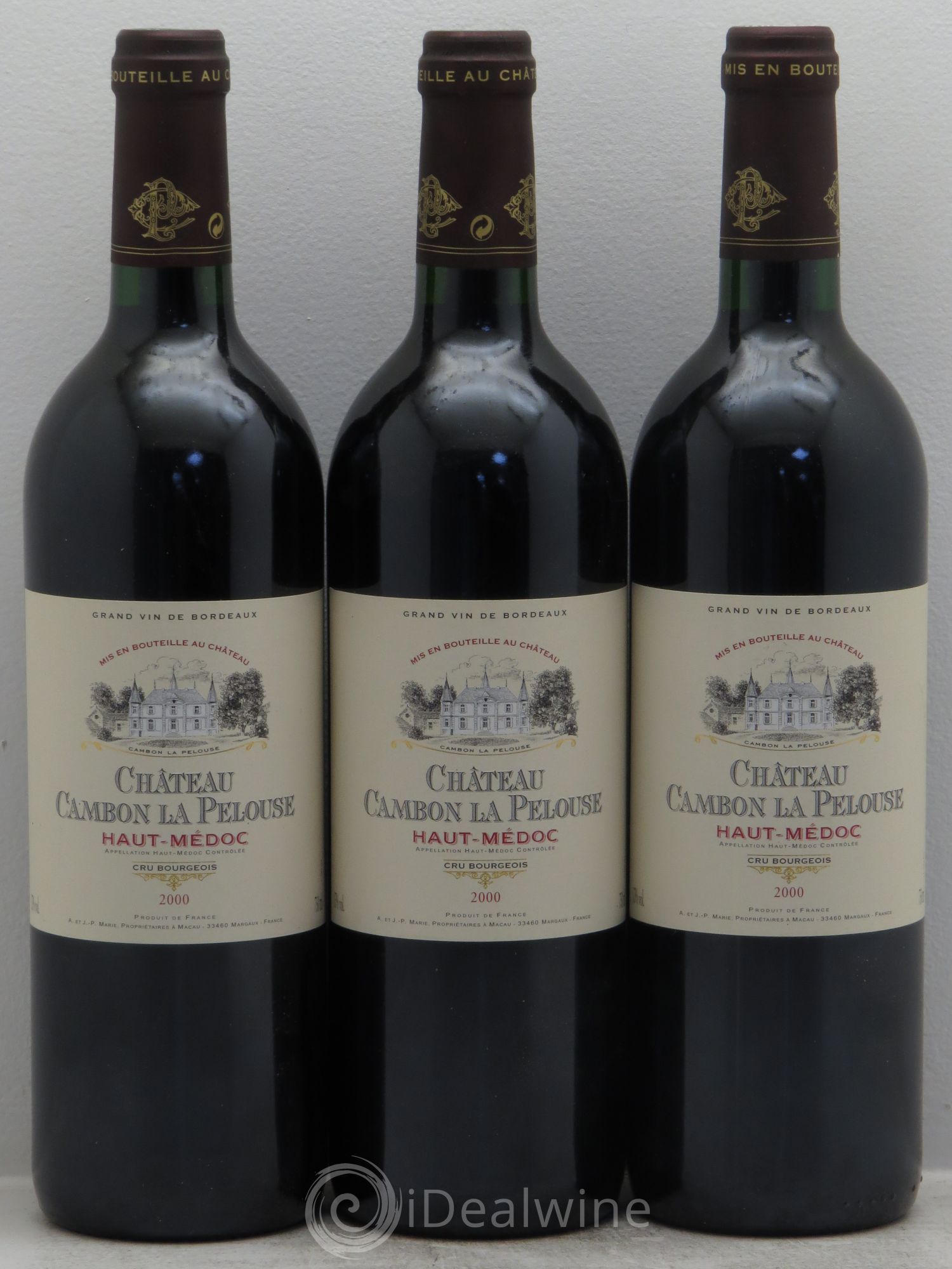 Château Cambon la Pelouse Cru Bourgeois 2000 - Lot de 3 bouteilles - 0