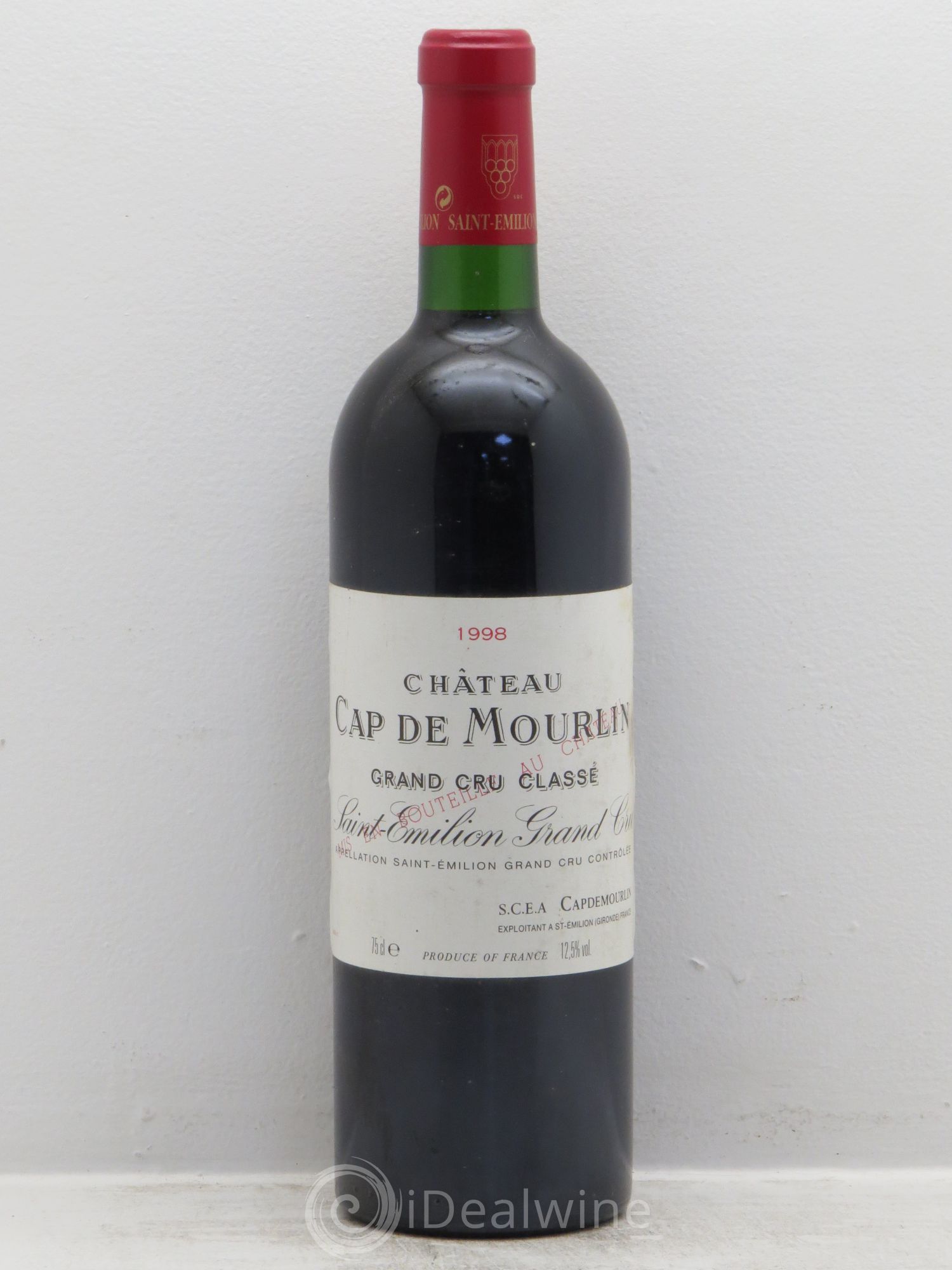 Château Cap de Mourlin Grand Cru Classé 1998 - Lot de 1 bouteille - 0