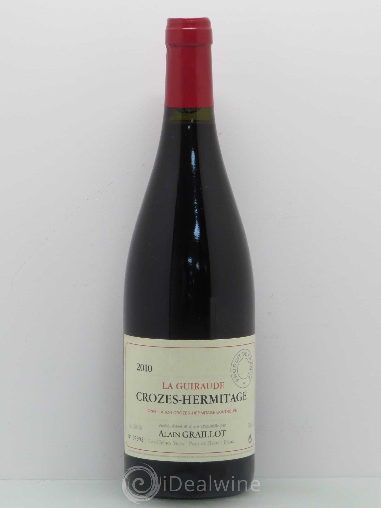 Crozes-Hermitage La Guiraude Domaine Graillot 2010 - Lot de 1 bouteille - 0