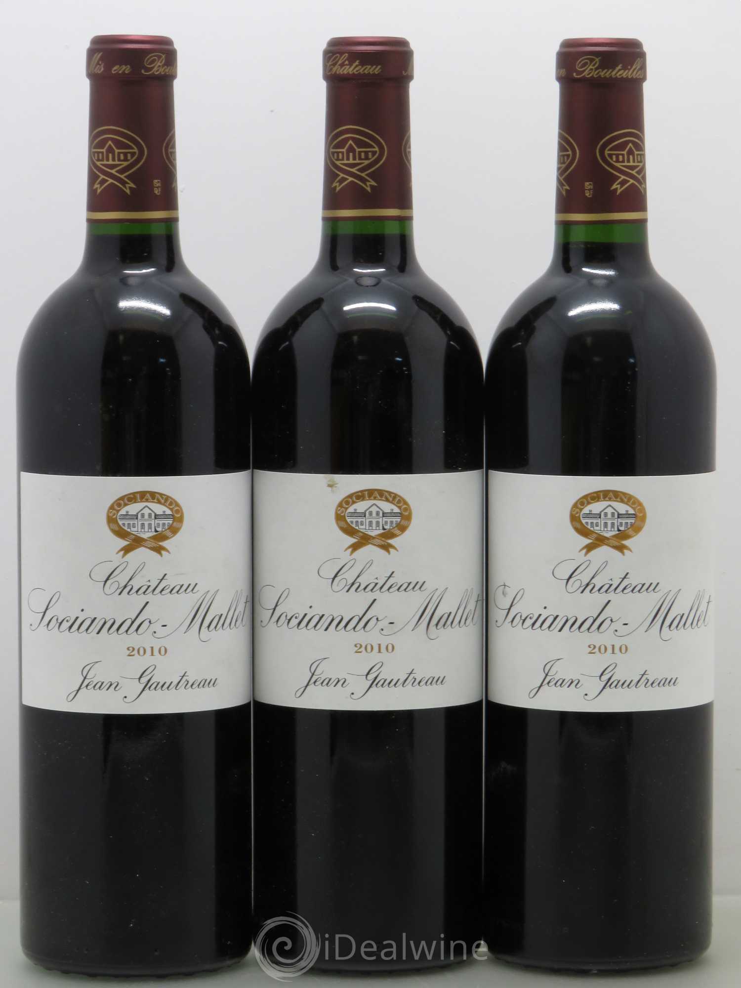 Château Sociando Mallet 2010 - Lot de 3 bouteilles - 0