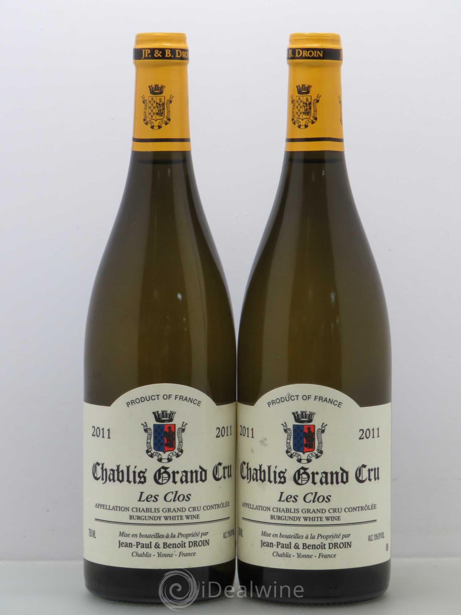 Chablis Grand Cru Les Clos Jean-Paul & Benoît Droin (Domaine) 2011 - Lot de 2 bouteilles - 0