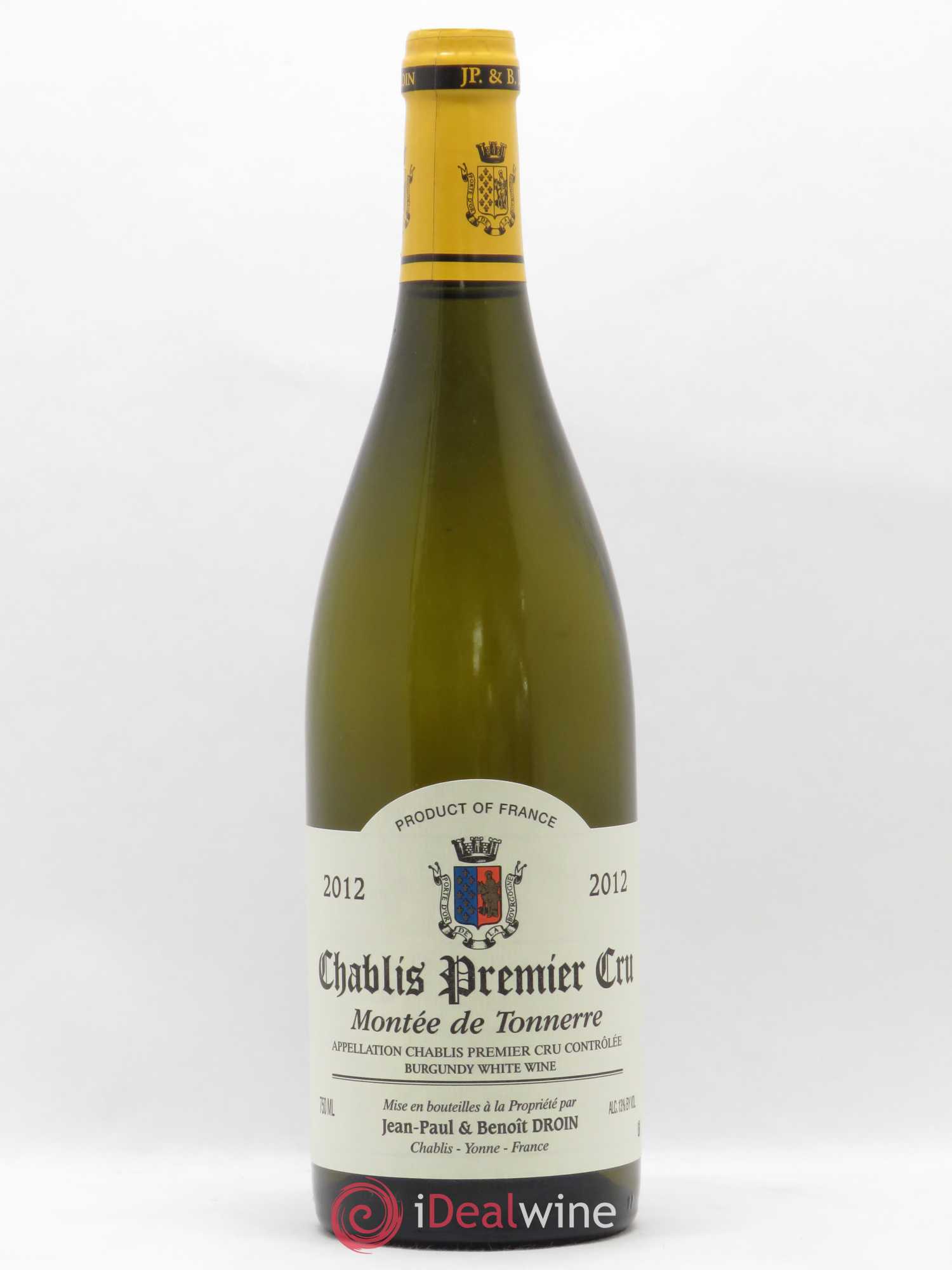 Chablis 1er Cru Montée de Tonnerre Jean-Paul & Benoît Droin (Domaine) 2012 - Lot de 1 bouteille - 0