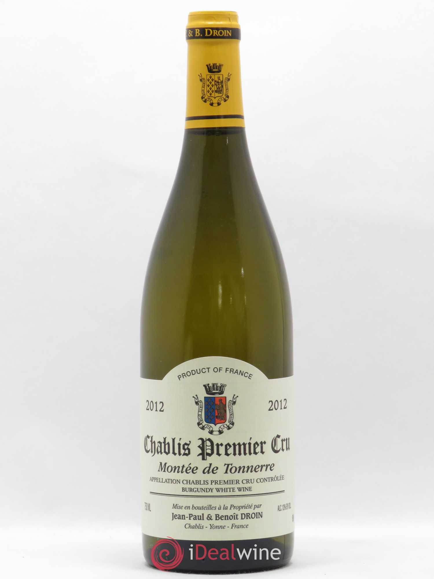 Chablis 1er Cru Montée de Tonnerre Jean-Paul & Benoît Droin (Domaine) 2012 - Lot de 1 bouteille - 0