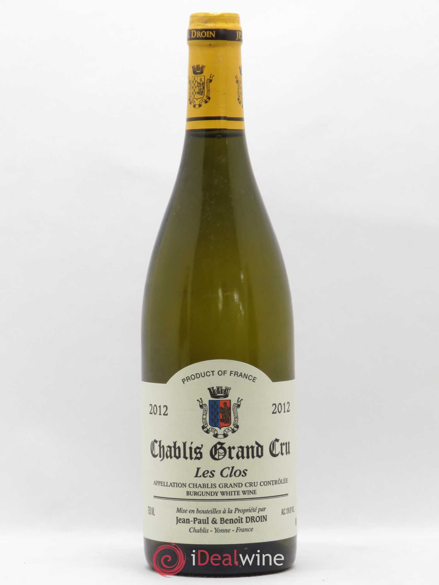 Chablis Grand Cru Les Clos Jean-Paul & Benoît Droin (Domaine) 2012 - Lot de 1 bouteille - 0