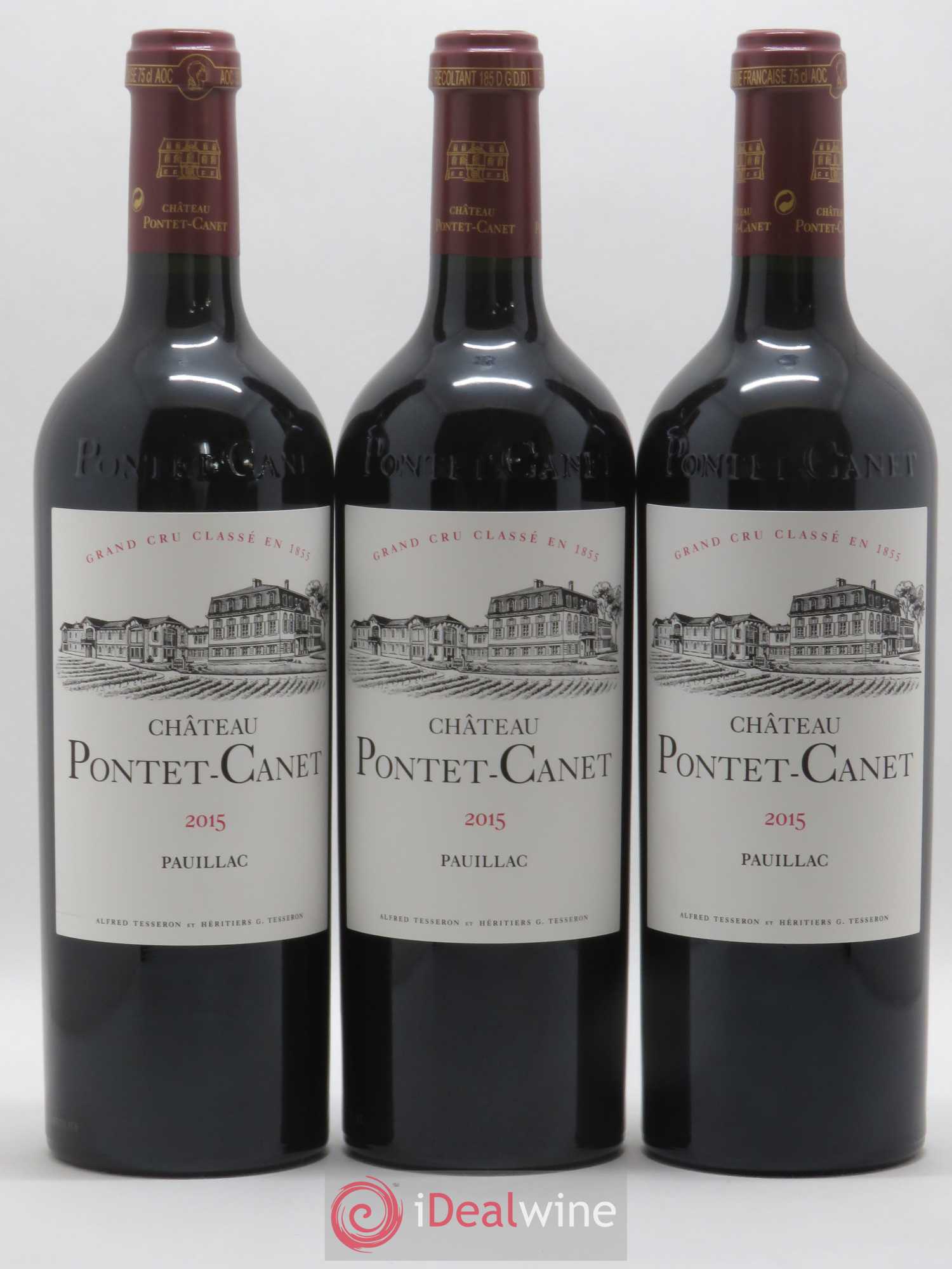 Château Pontet Canet 5ème Grand Cru Classé 2015 - Lot de 3 bouteilles - 0
