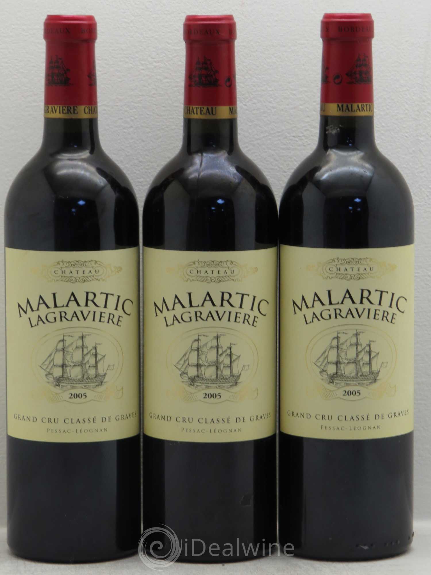 Château Malartic-Lagravière Cru Classé de Graves 2005 - Lot de 3 bouteilles - 0