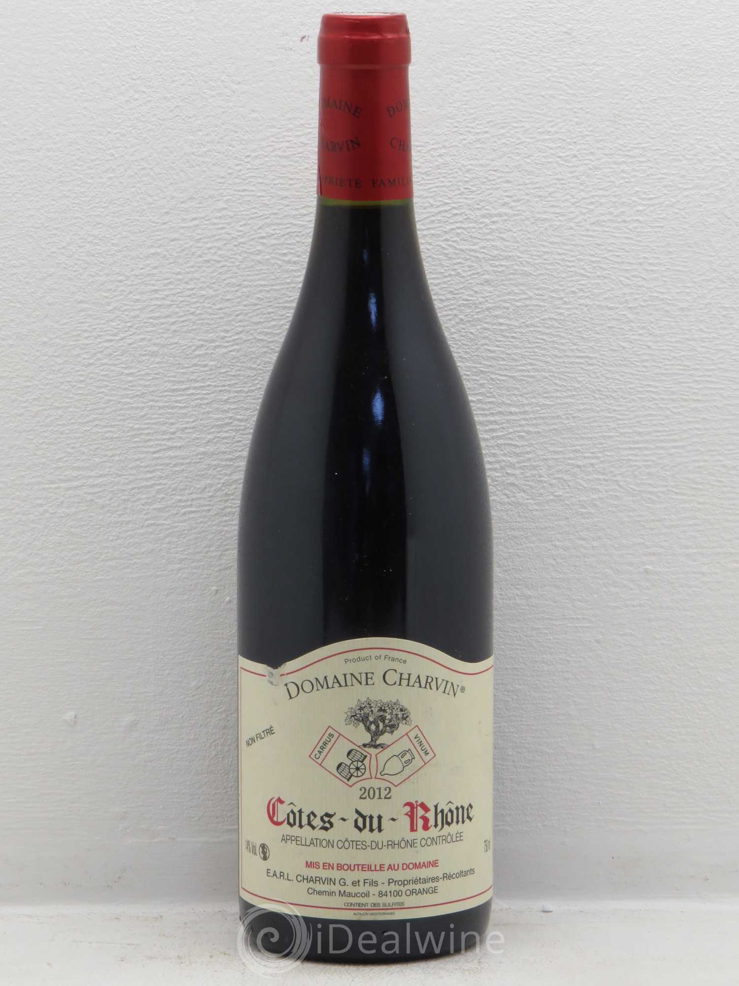 Côtes-du-Rhône Charvin (Domaine) 2012 - Lot de 1 bouteille - 0