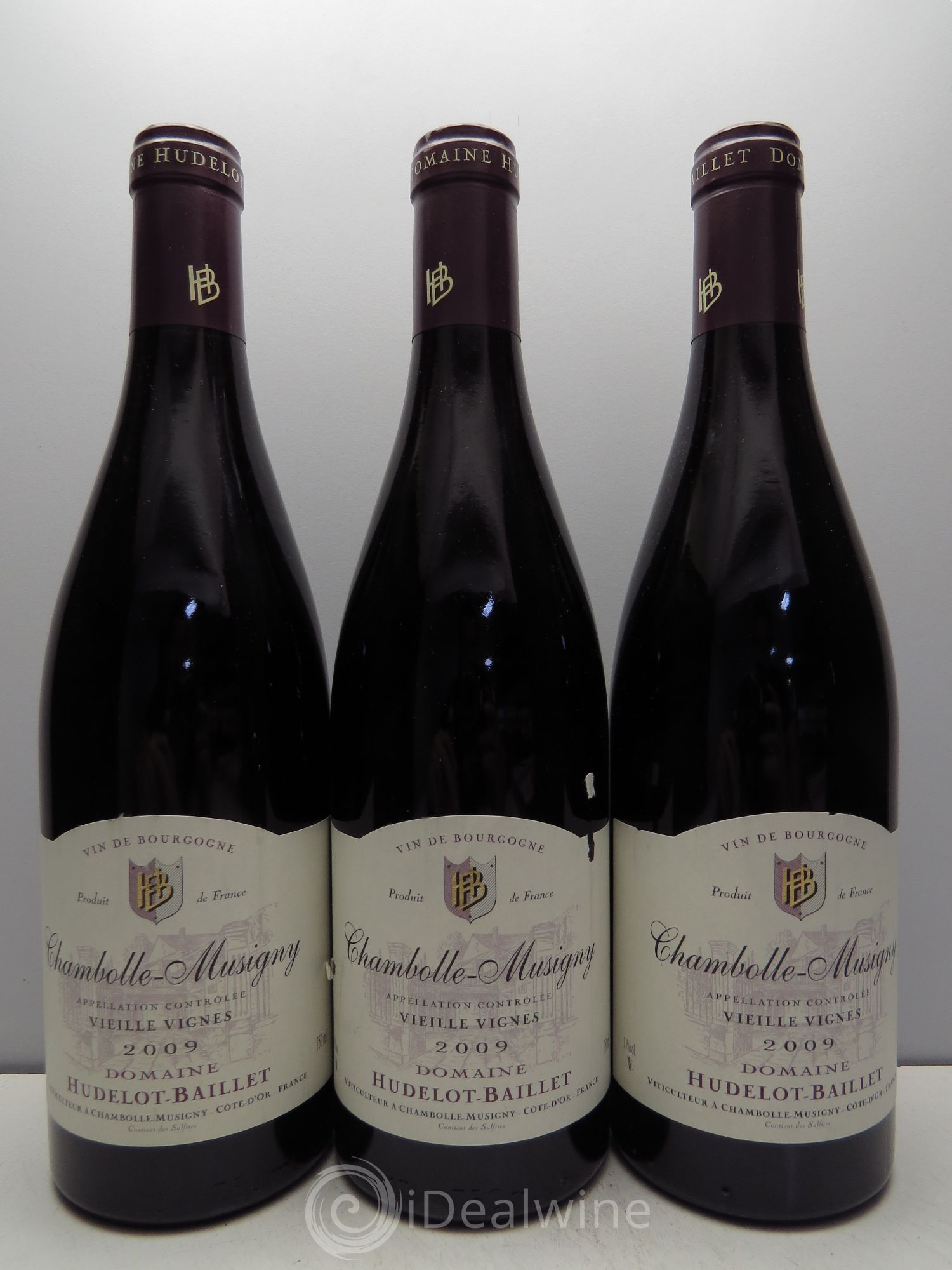 Chambolle-Musigny Hudellot Baillet Vieilles Vignes 2009 - Posten von 3 Flaschen - 0