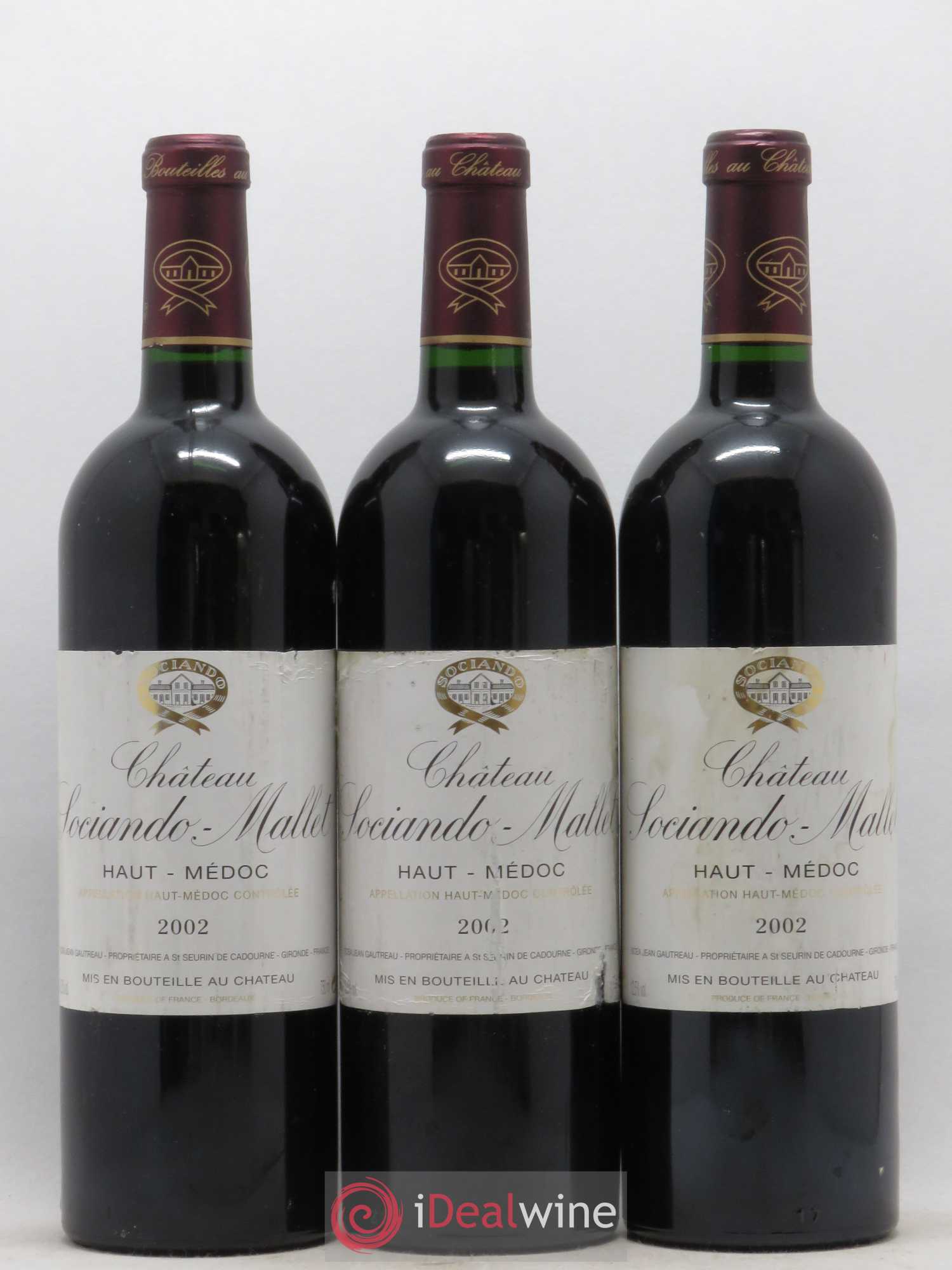 Château Sociando Mallet 2002 - Lot de 6 bouteilles - 1