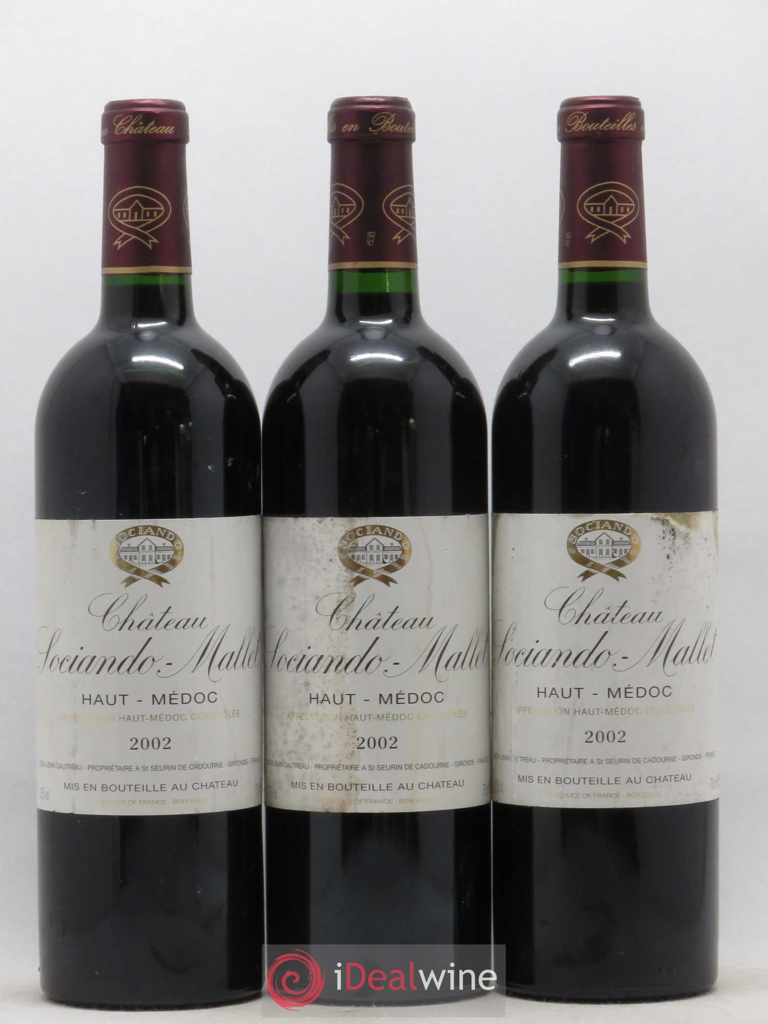 Château Sociando Mallet 2002 - Lot de 6 bouteilles - 2