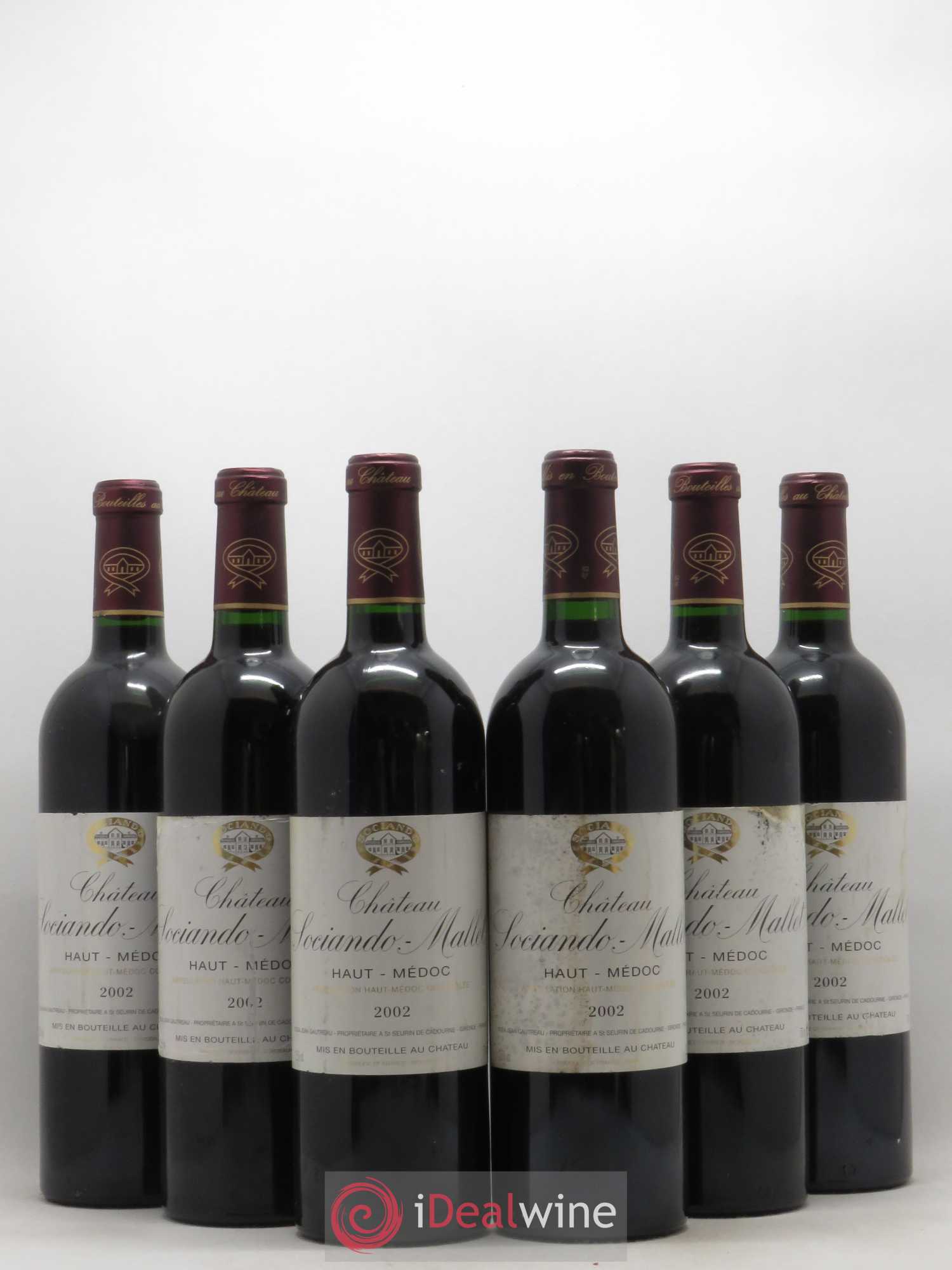 Château Sociando Mallet 2002 - Lot de 6 bouteilles - 0