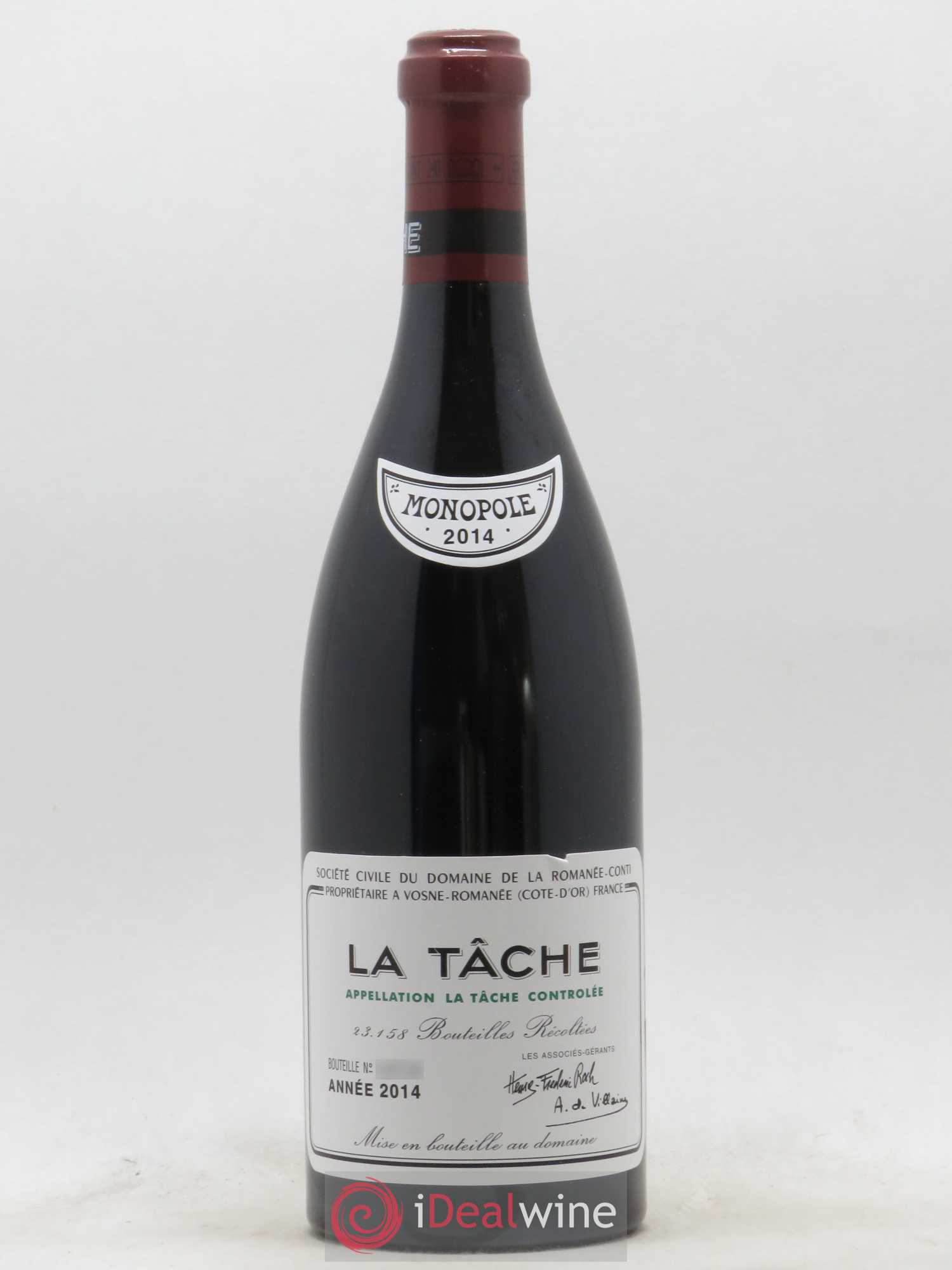 La Tâche Grand Cru Domaine de la Romanée-Conti 2014 - Lot de 1 bouteille - 0