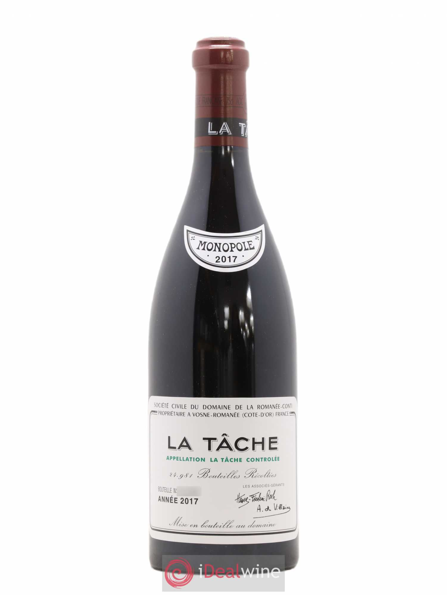 La Tâche Grand Cru Domaine de la Romanée-Conti 2017 - Lot de 1 bouteille - 0