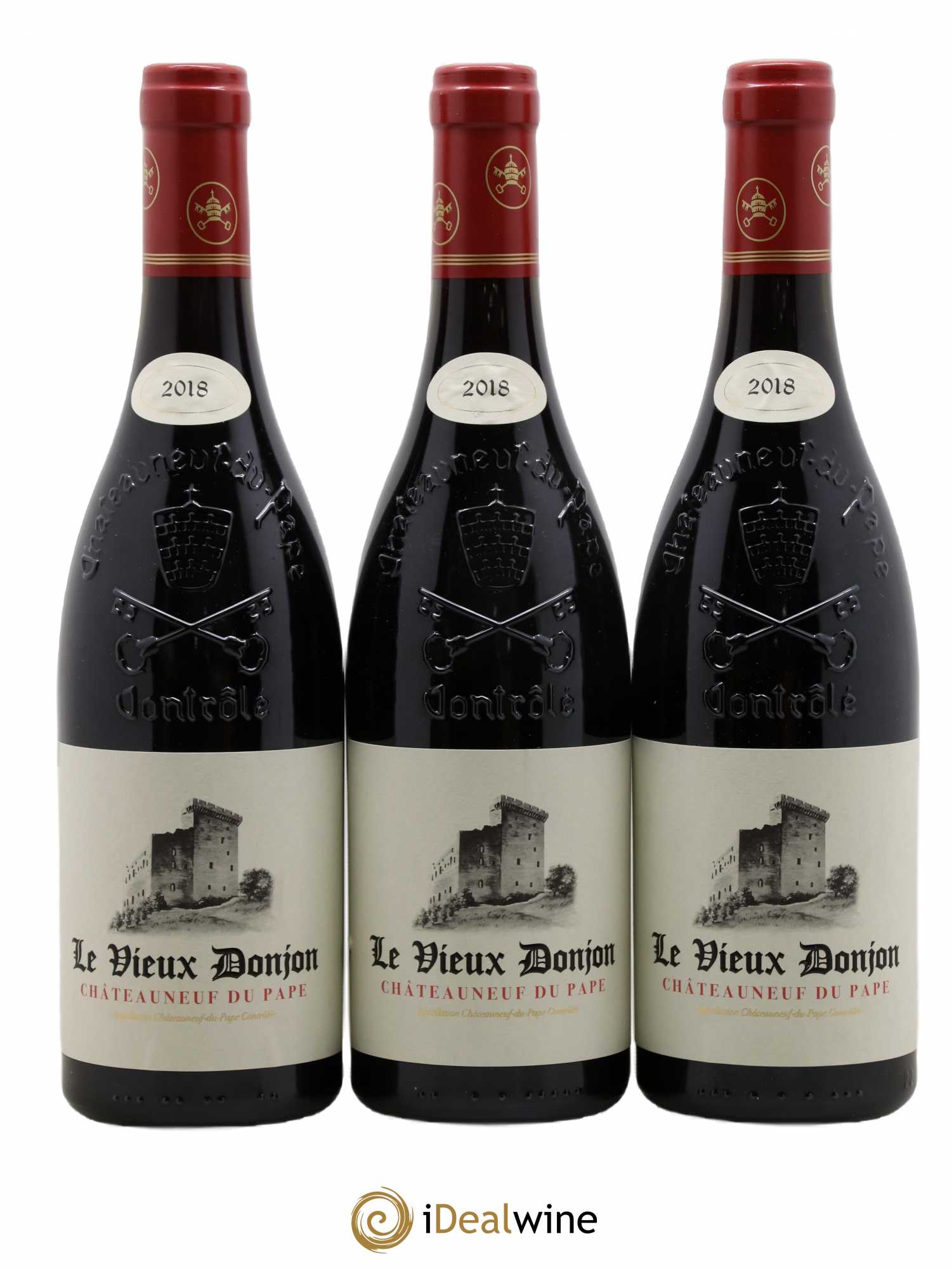 Châteauneuf-du-Pape Le Vieux Donjon Michel Lucien 2018 - Lot de 3 bouteilles - 0