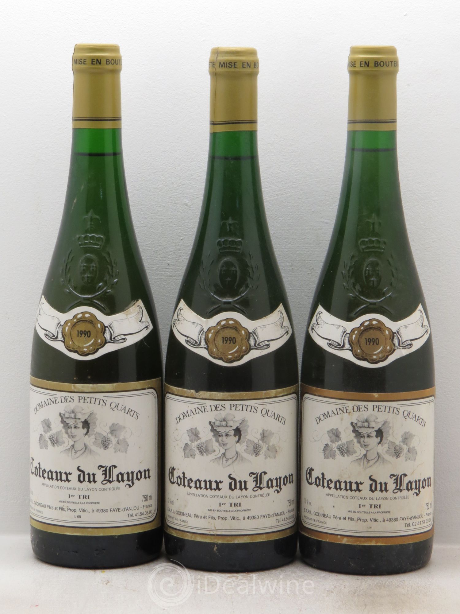 Coteaux du Layon 1er Tri Domaine des Petits Quarts 1990 - Lotto di 3 bottiglie - 0