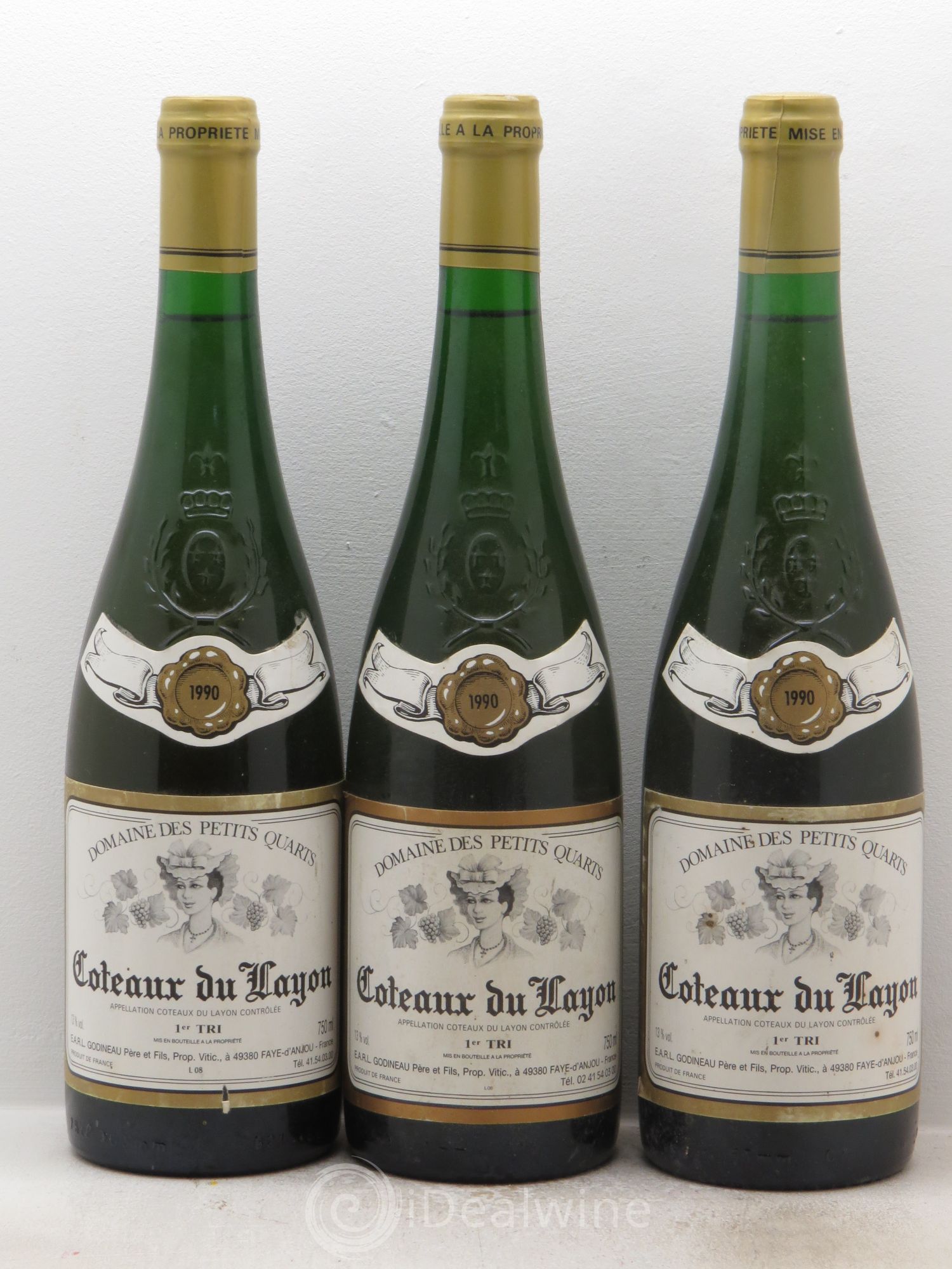 Coteaux du Layon 1er Tri Domaine des Petits Quarts 1990 - Lotto di 3 bottiglie - 0