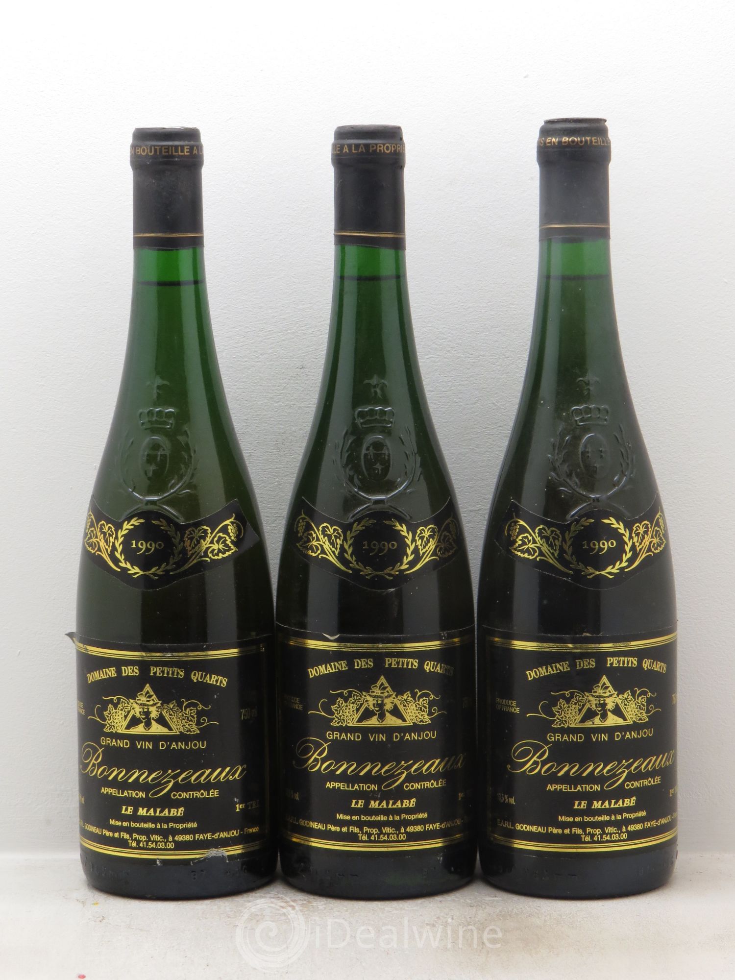 Bonnezeaux Le Malabé Domaine des Petits Quarts 1990 - Lotto di 3 bottiglie - 0