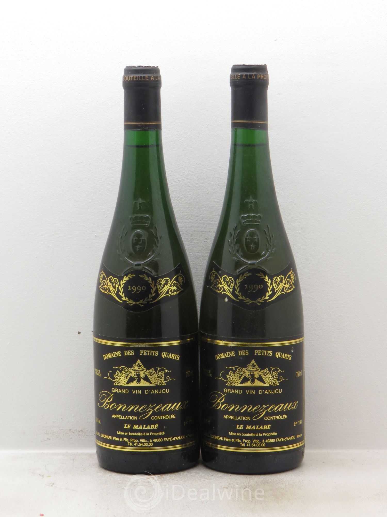 Bonnezeaux Le Malabé Domaine des Petits Quarts 1990 - Lotto di 2 bottiglie - 0