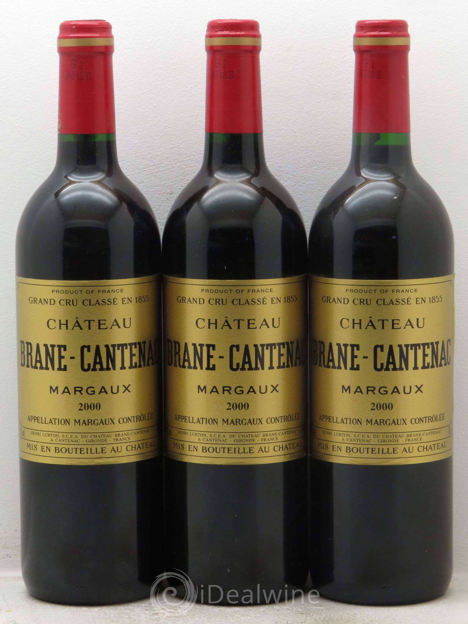 Château Brane Cantenac 2ème Grand Cru Classé 2000 - Lot de 3 bouteilles - 0