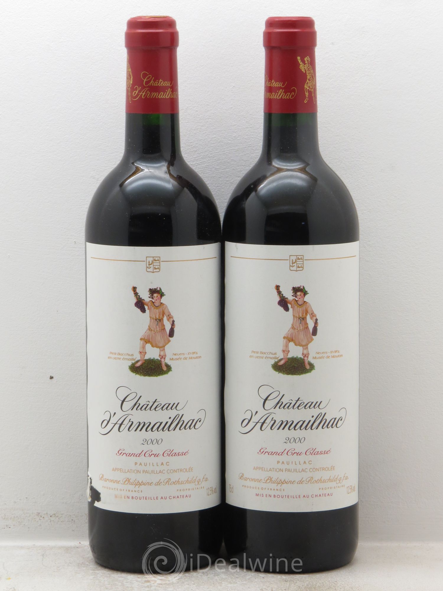 Château d' Armailhac - Mouton Baron(ne) Philippe 5ème Grand Cru Classé 2000 - Lot de 2 bouteilles - 0