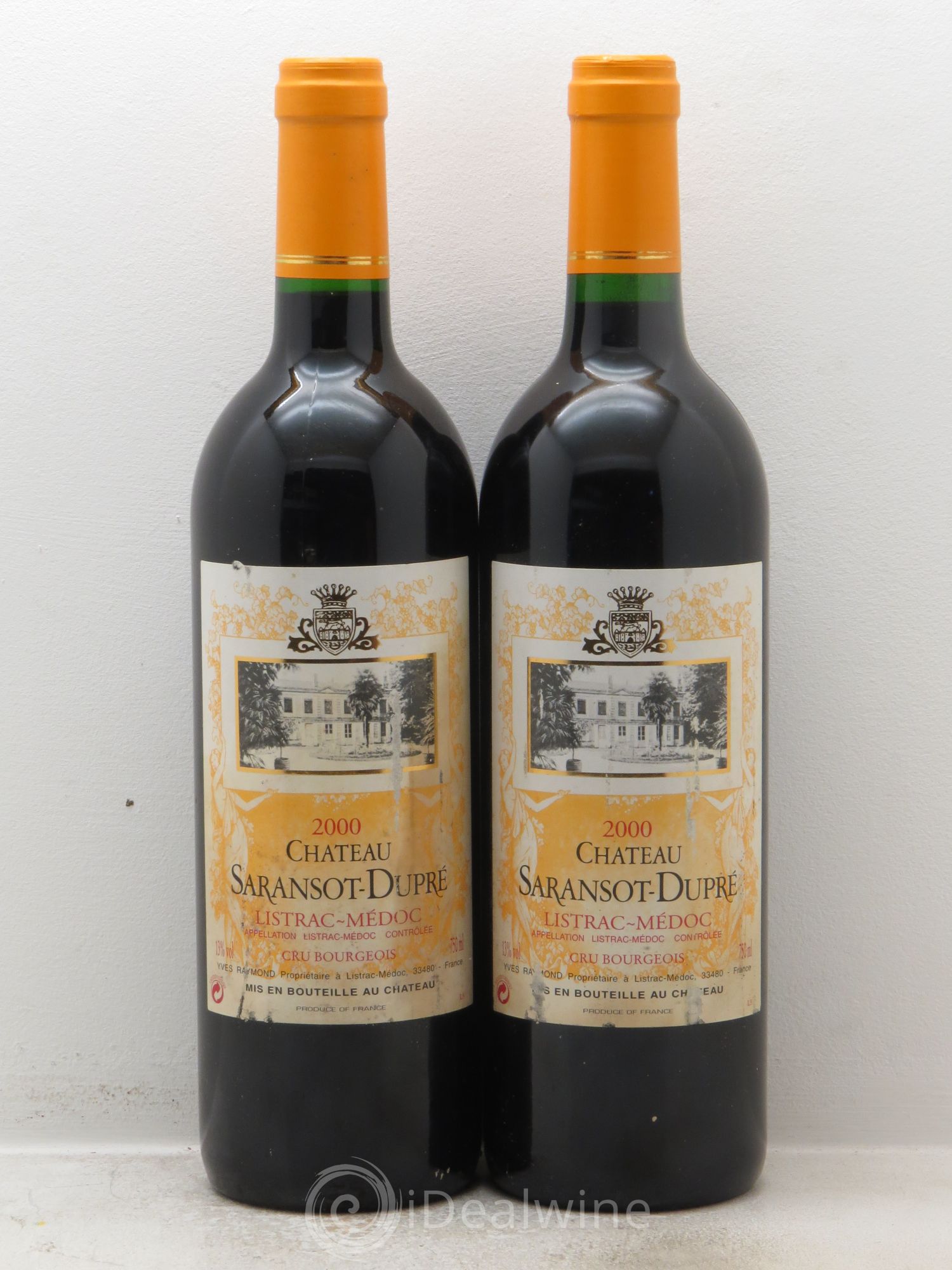 Château Saransot Dupré Cru Bourgeois 2000 - Lot de 2 bouteilles - 0