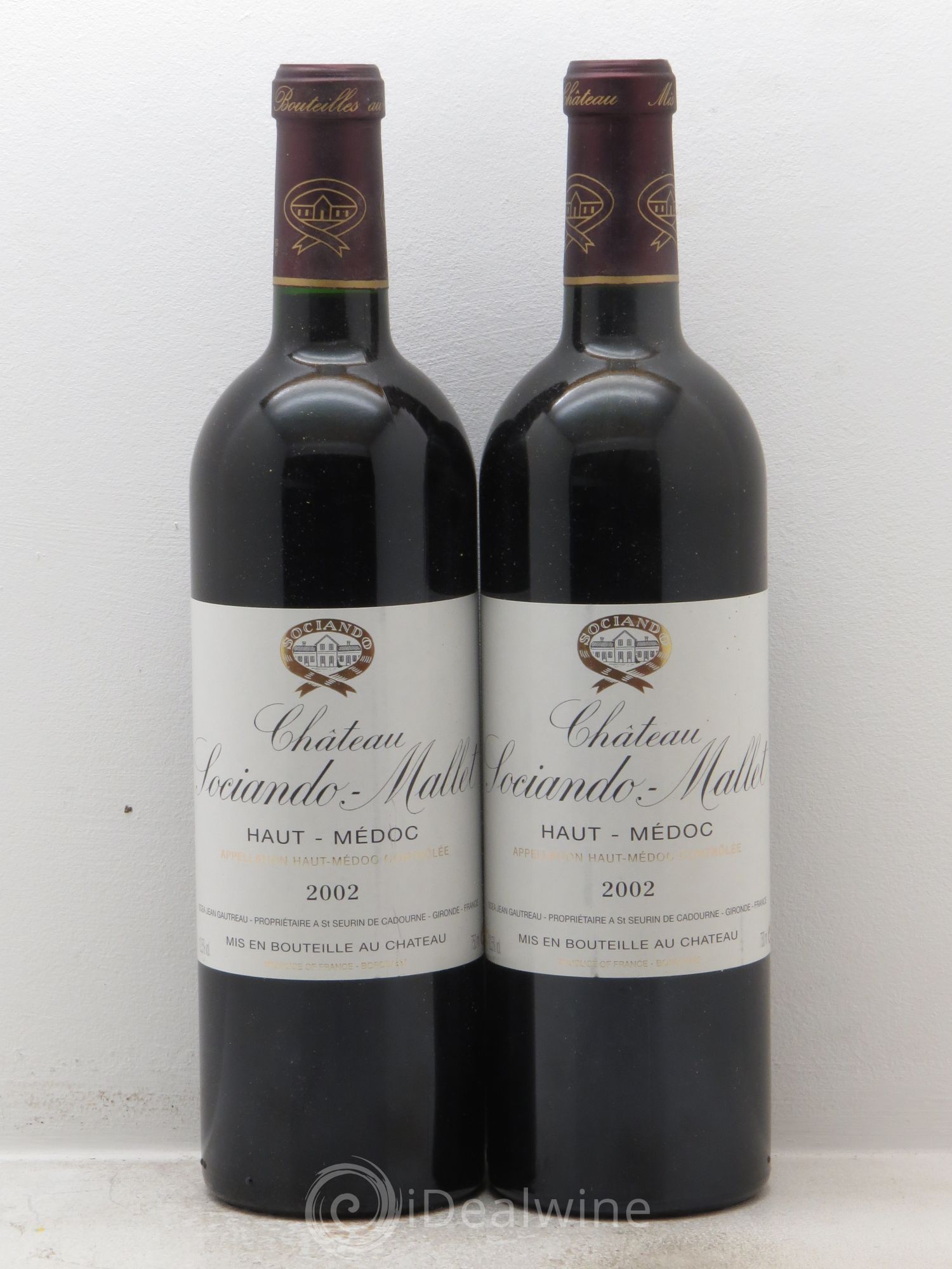 Château Sociando Mallet 2002 - Lot de 2 bouteilles - 0