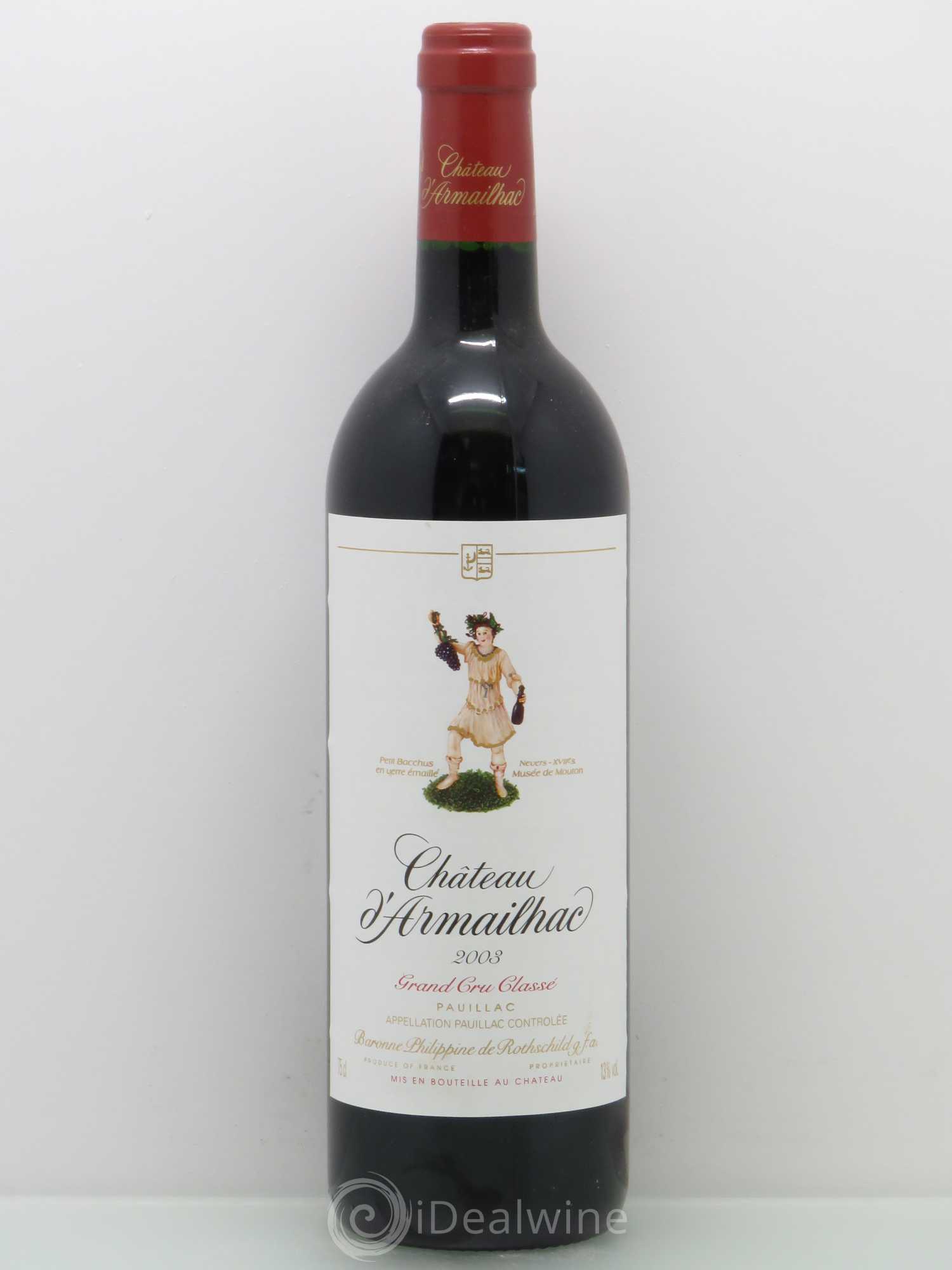 Château d' Armailhac - Mouton Baron(ne) Philippe 5ème Grand Cru Classé 2003 - Lot de 1 bouteille - 0