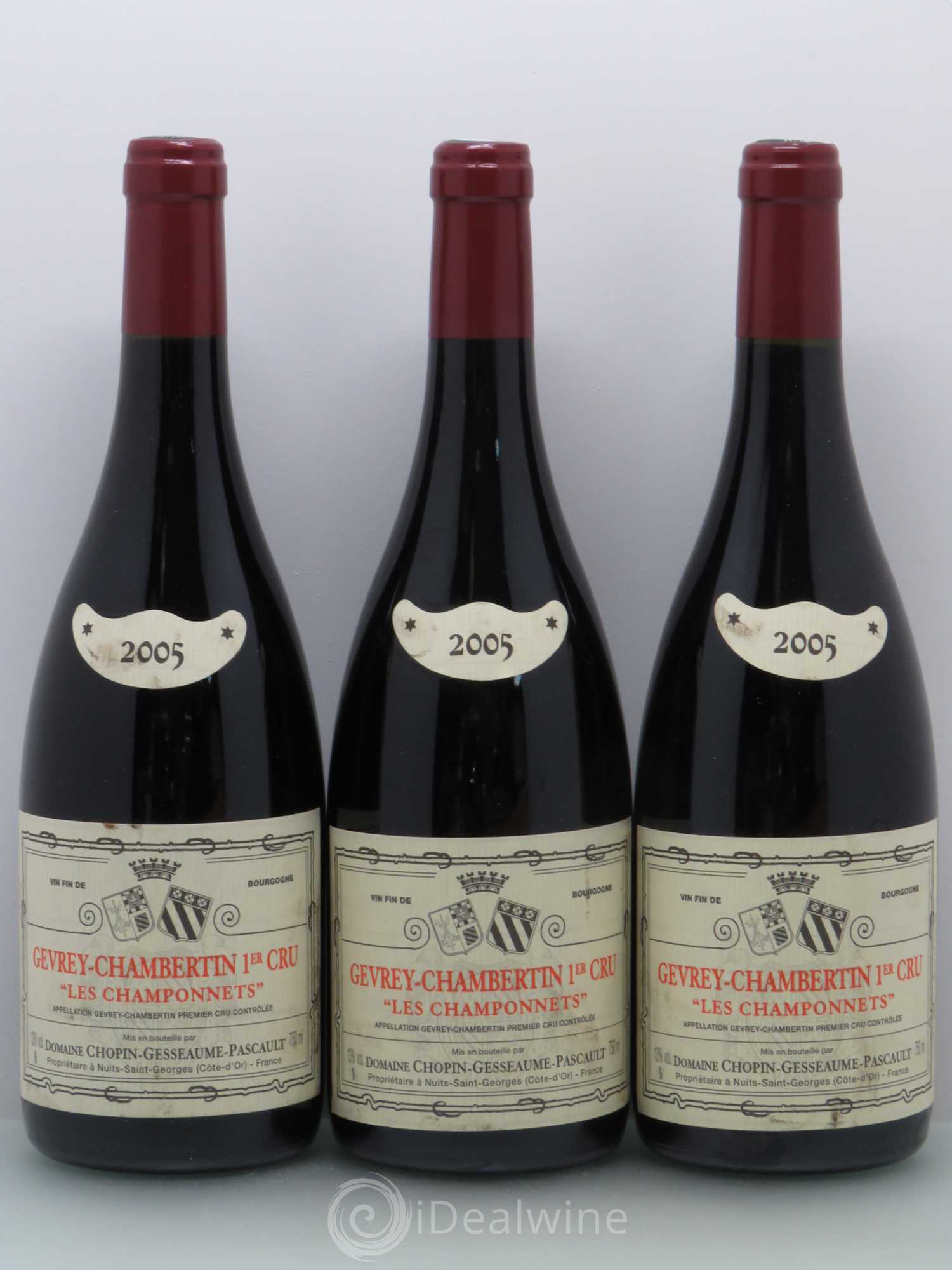 Gevrey-Chambertin 1er Cru Les Champonnets Chopin Gesseaume 2005 - Posten von 3 Flaschen - 0