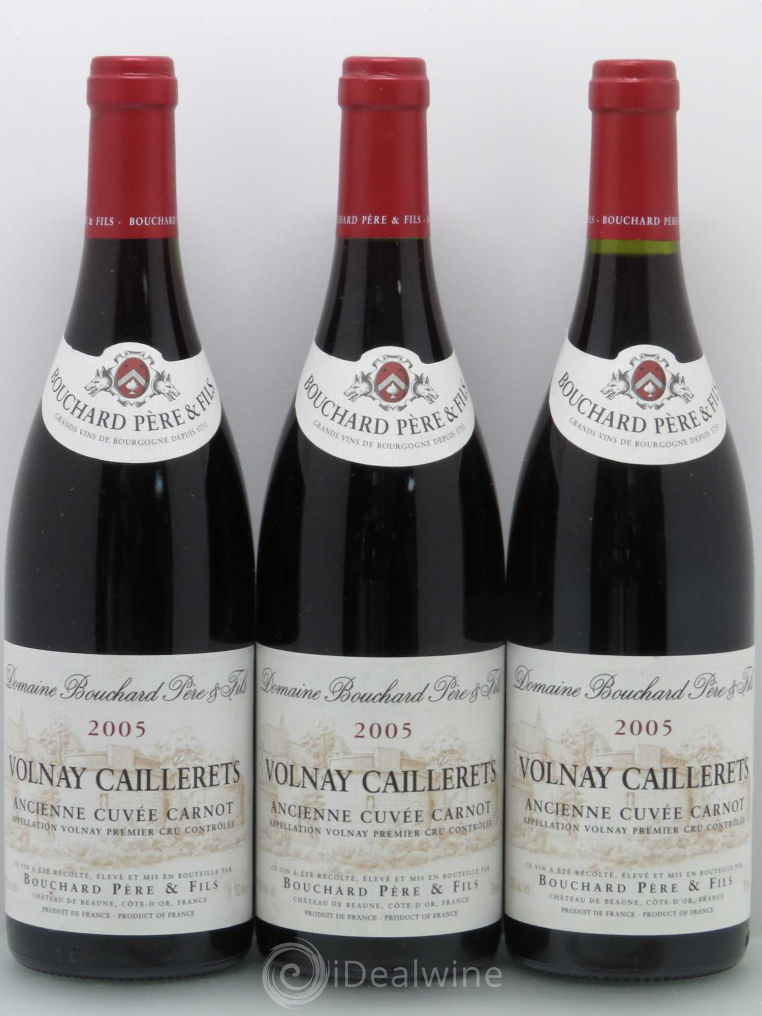 Volnay 1er Cru Caillerets - Ancienne Cuvée Carnot Bouchard Père & Fils 2005 - Lot de 3 bouteilles - 0