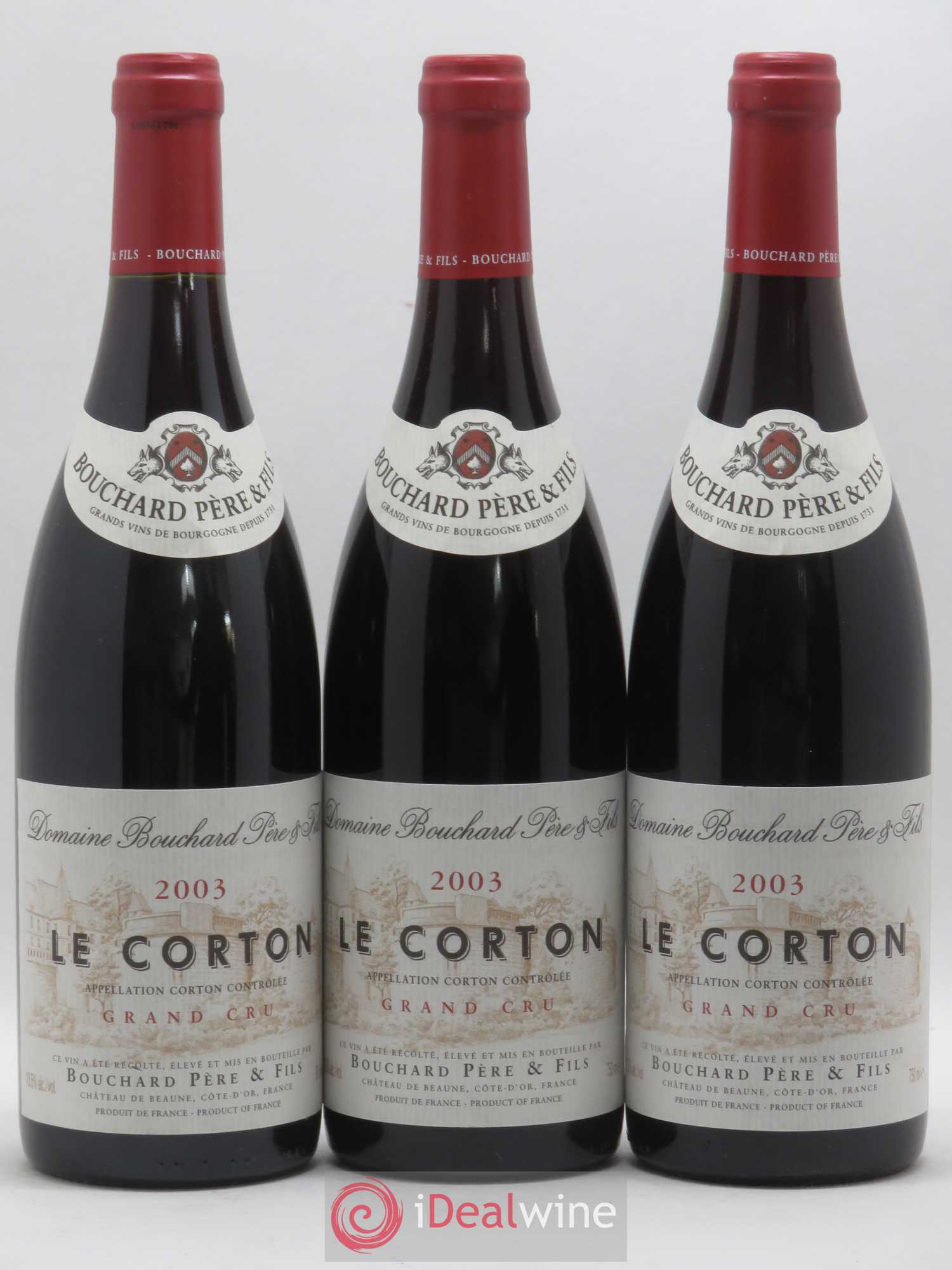 Corton Grand Cru Le Corton Bouchard Père & Fils 2003 - Lot de 3 bouteilles - 0