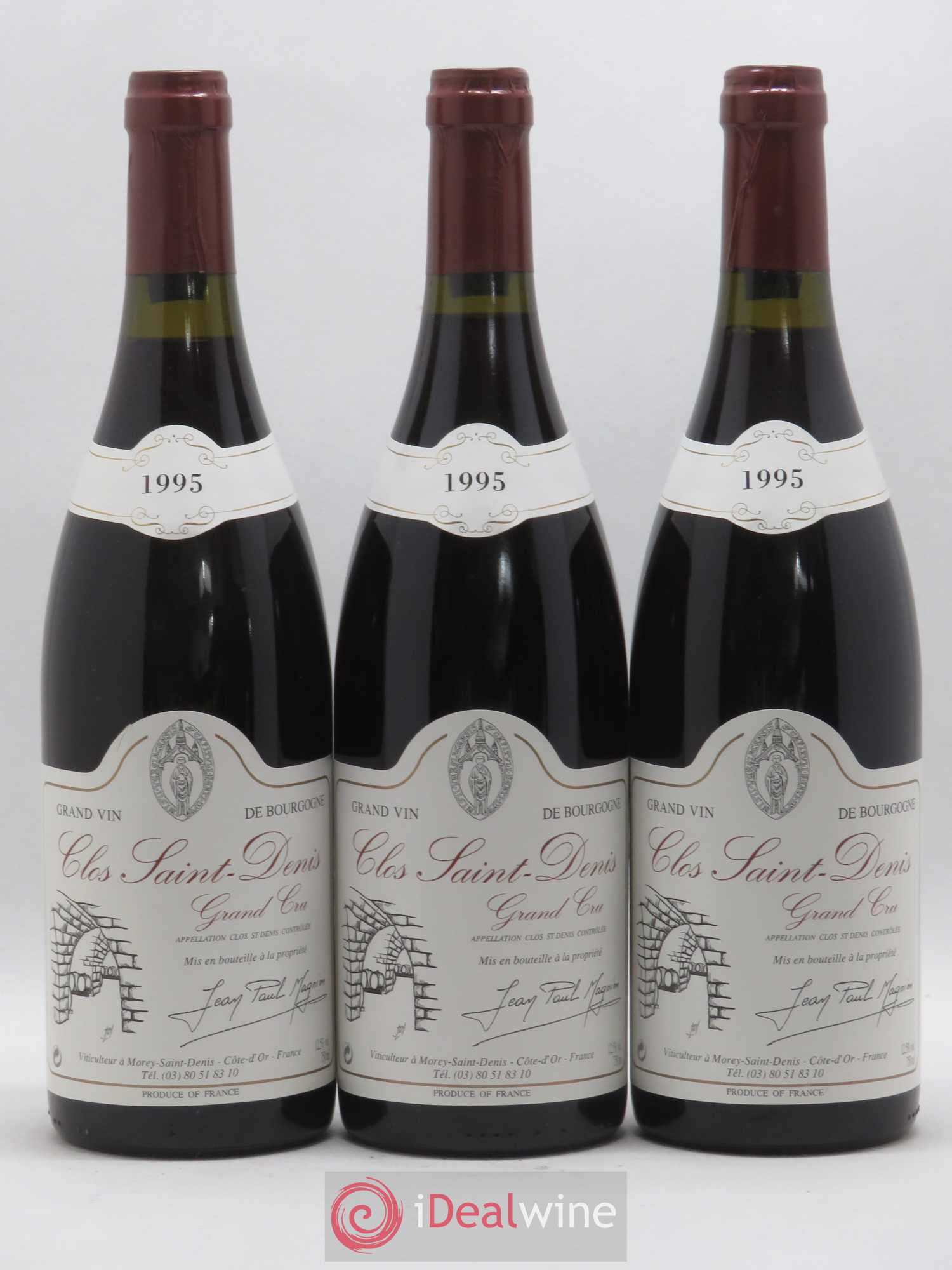 Clos Saint-Denis Grand Cru Jean Paul Magnien 1995 - Lot de 3 bouteilles - 0