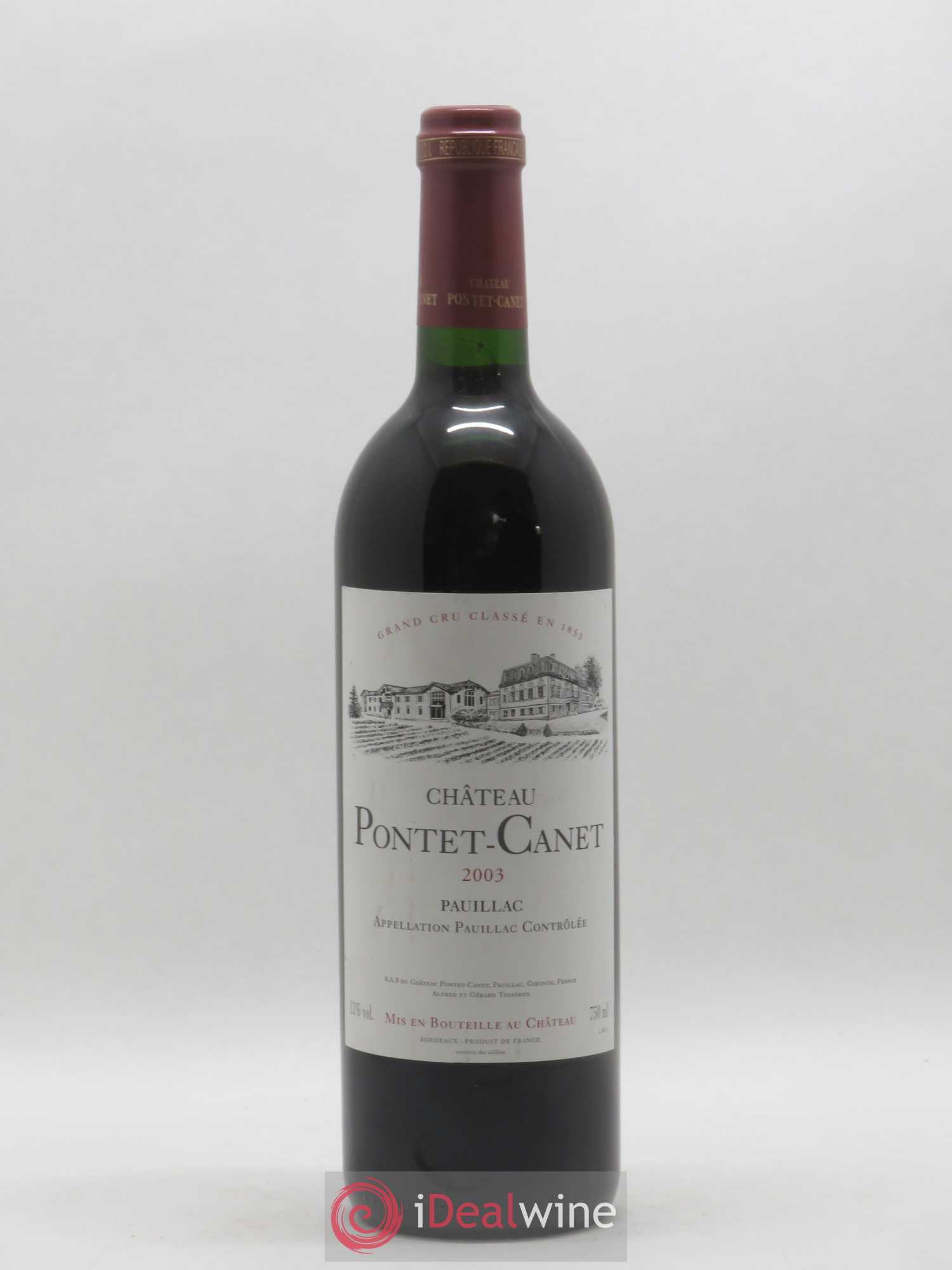 Château Pontet Canet 5ème Grand Cru Classé 2003 - Lot de 1 bouteille - 0