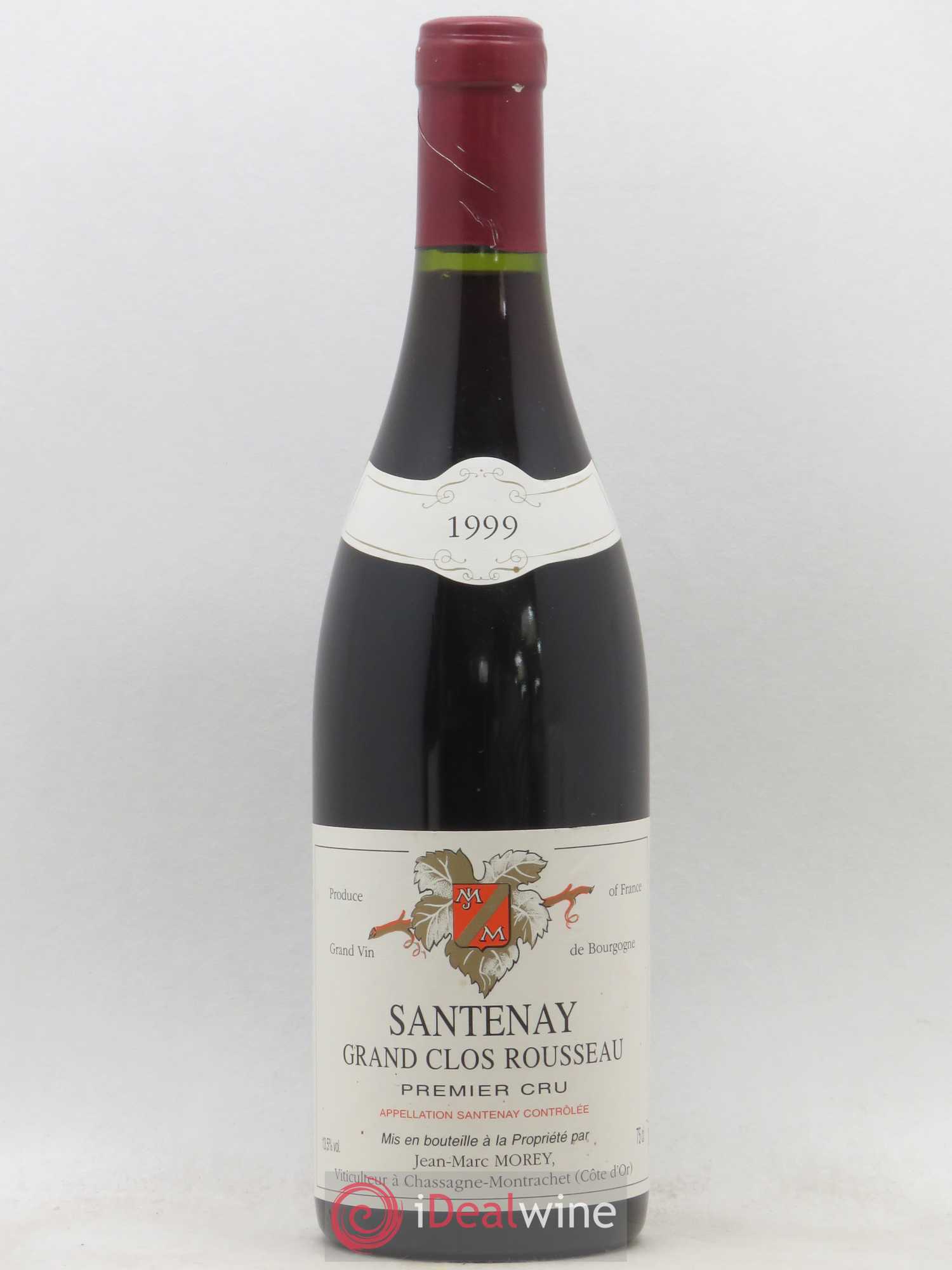 Santenay 1er Cru Clos Rousseau Jean Marc Morey 1999 - Lot de 1 bouteille - 0
