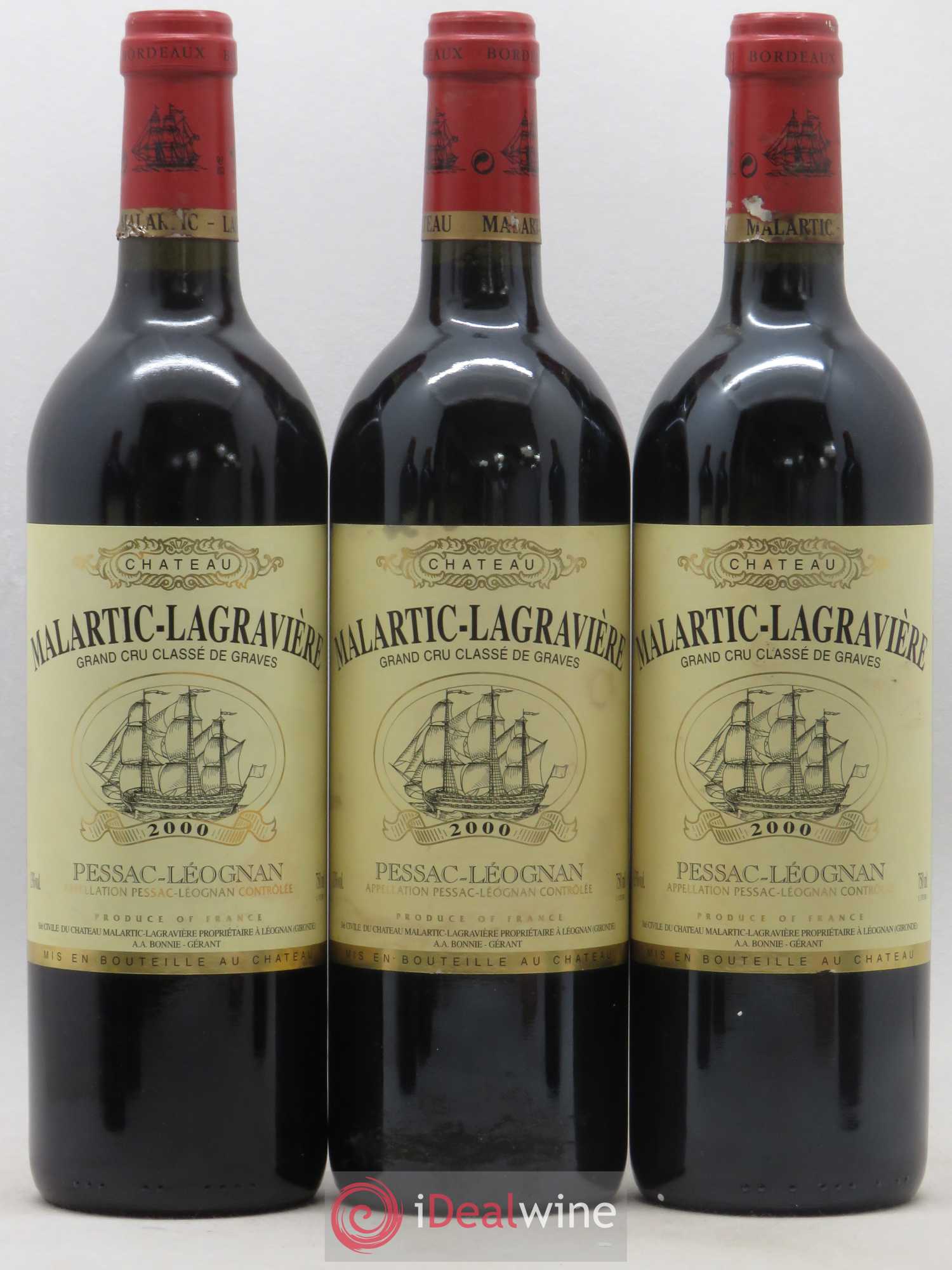 Château Malartic-Lagravière Cru Classé de Graves 2000 - Lot de 6 bouteilles - 1