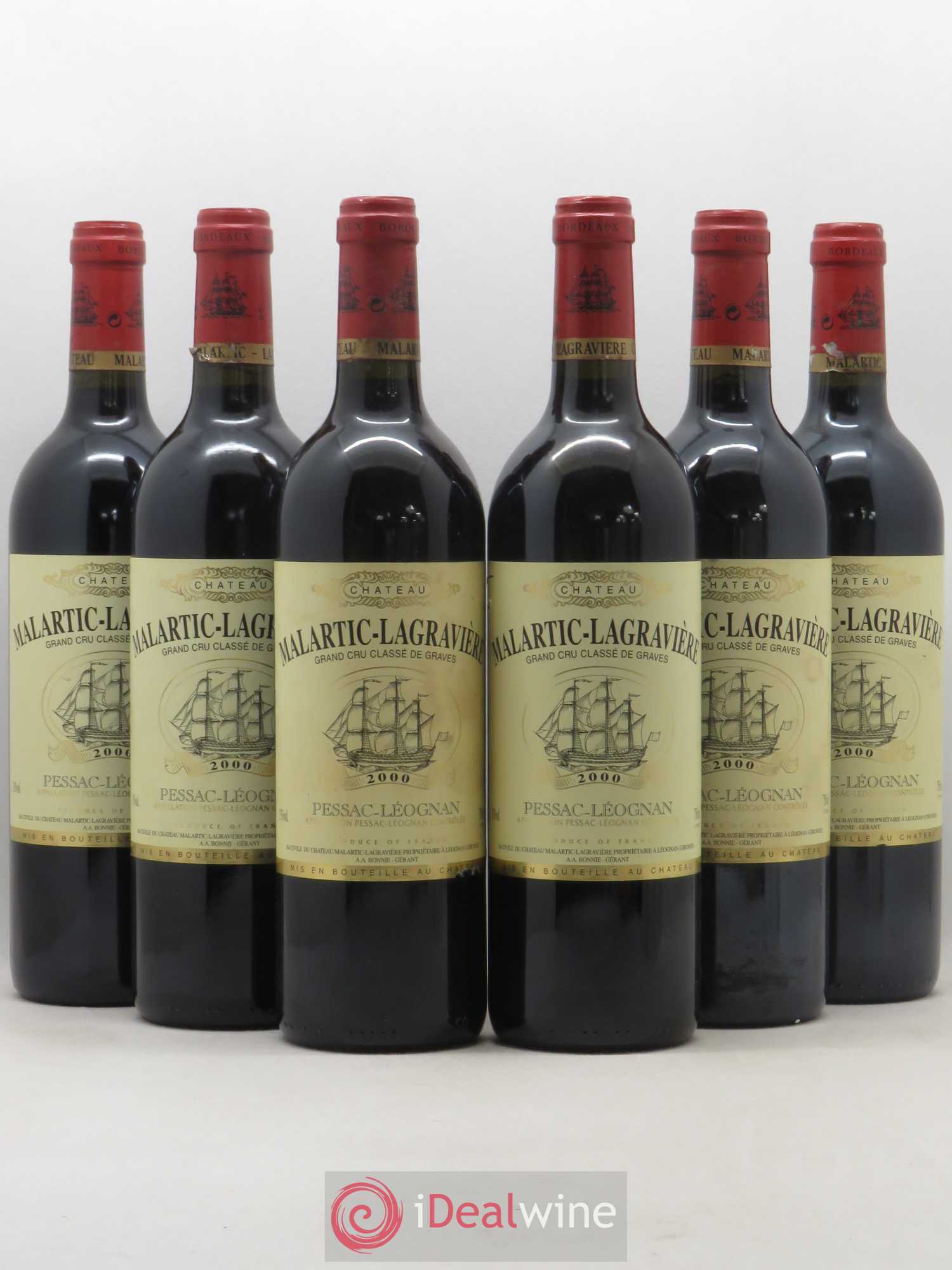 Château Malartic-Lagravière Cru Classé de Graves 2000 - Lot de 6 bouteilles - 0