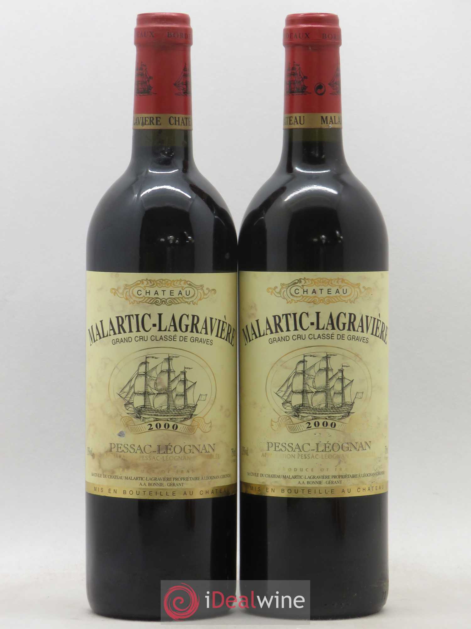 Château Malartic-Lagravière Cru Classé de Graves 2000 - Lot de 2 bouteilles - 0