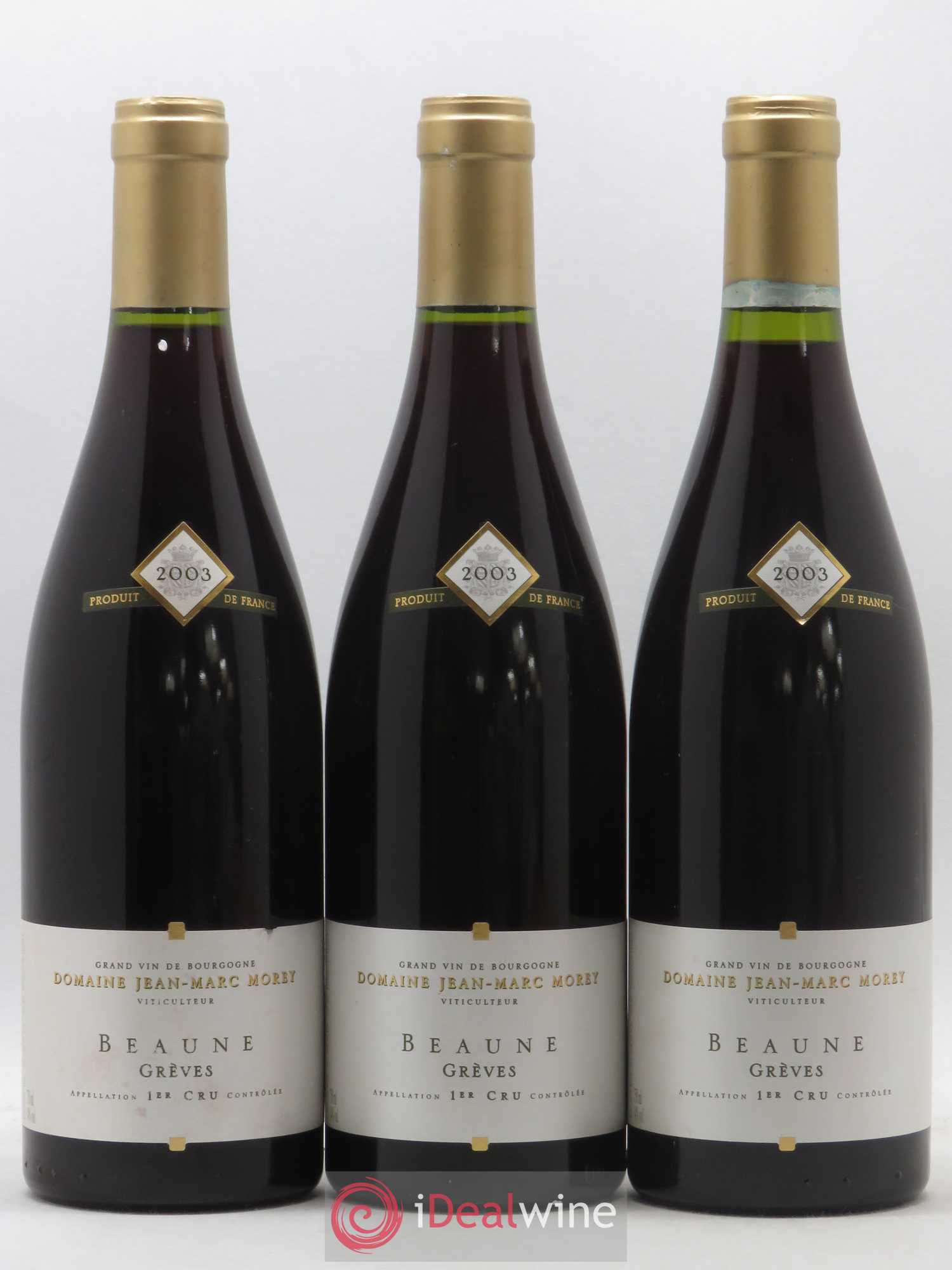 Beaune 1er Cru Grèves Jean Marc Morey 2003 - Posten von 3 Flaschen - 0