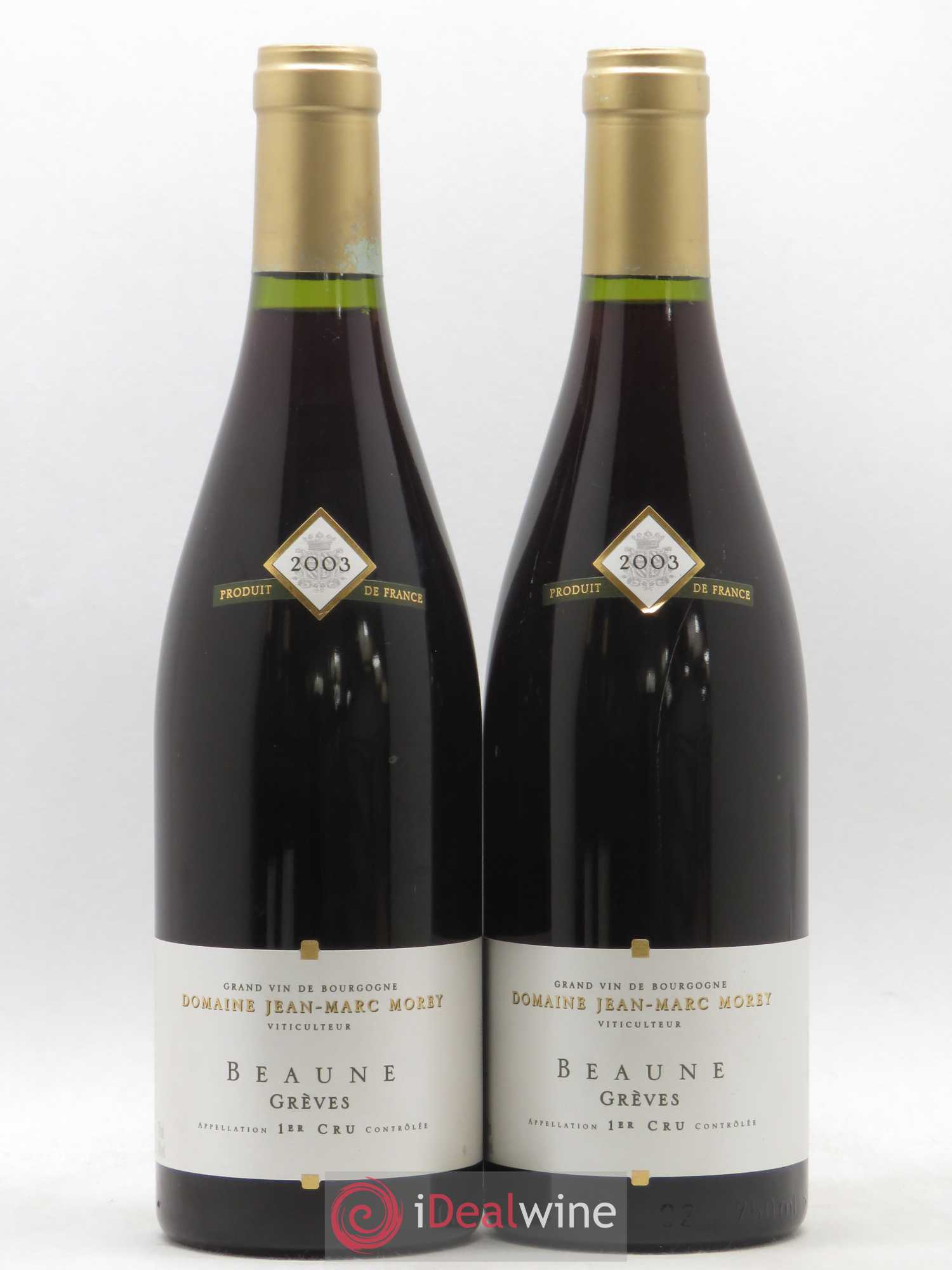 Beaune 1er Cru Grèves Jean Marc Morey 2003 - Posten von 2 Flaschen - 0