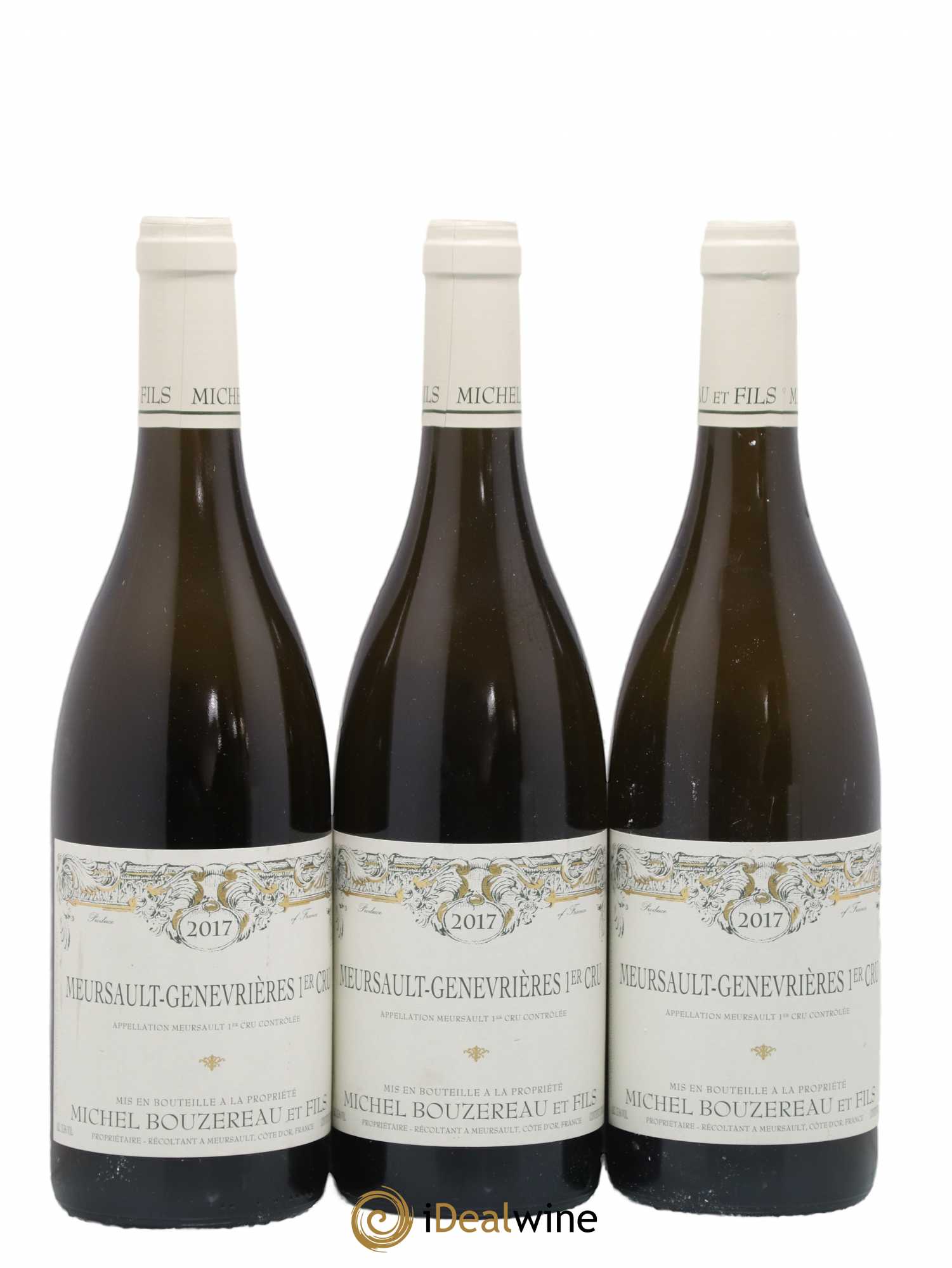 Meursault 1er Cru Les Genevrières Michel Bouzereau et Fils (Domaine) 2017 - Lot de 3 bouteilles - 0