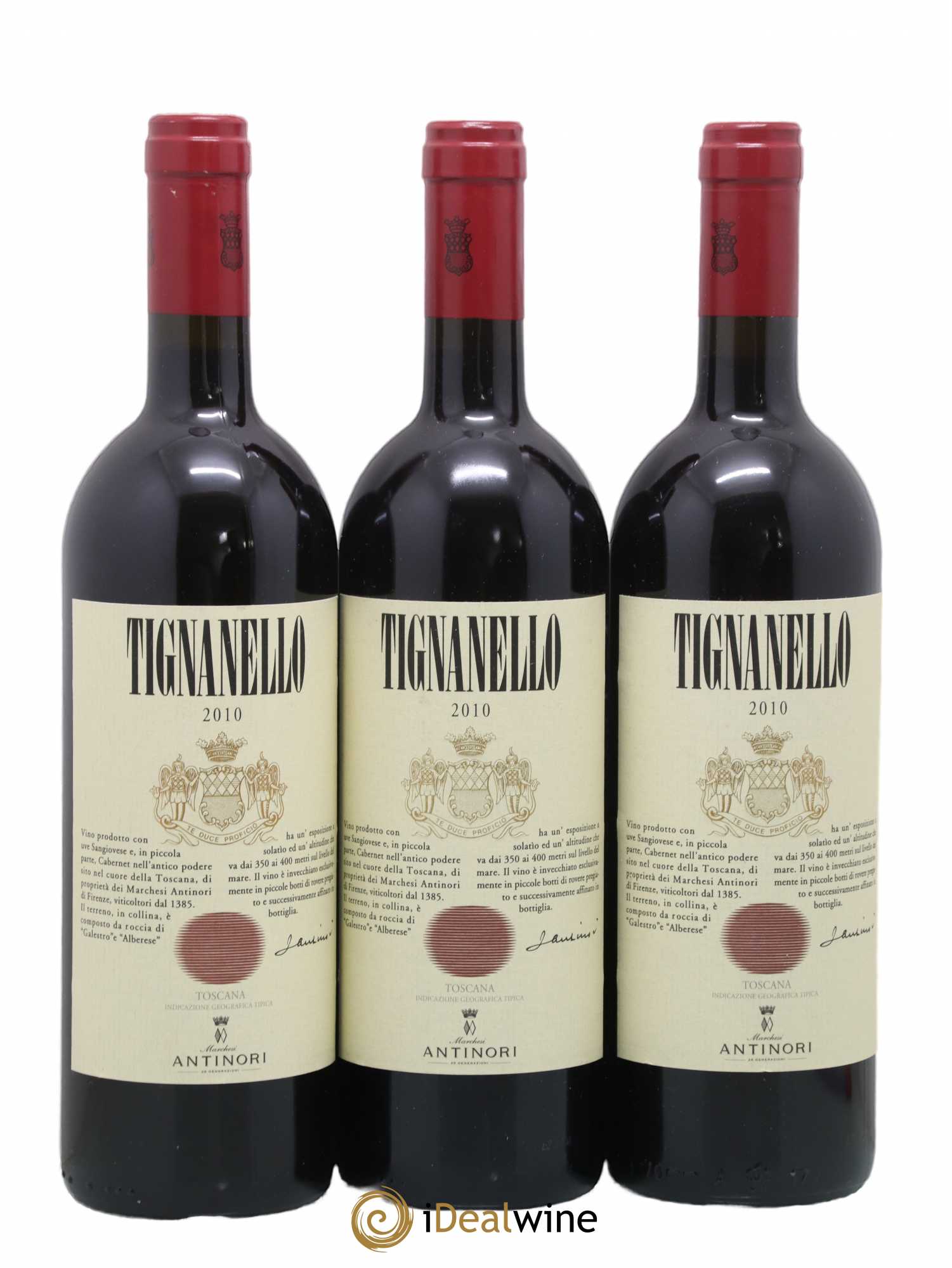 Toscana IGT Tignanello Tenuta Tignanello - Marchesi Antinori 2010 - Lotto di 3 bottiglie - 0