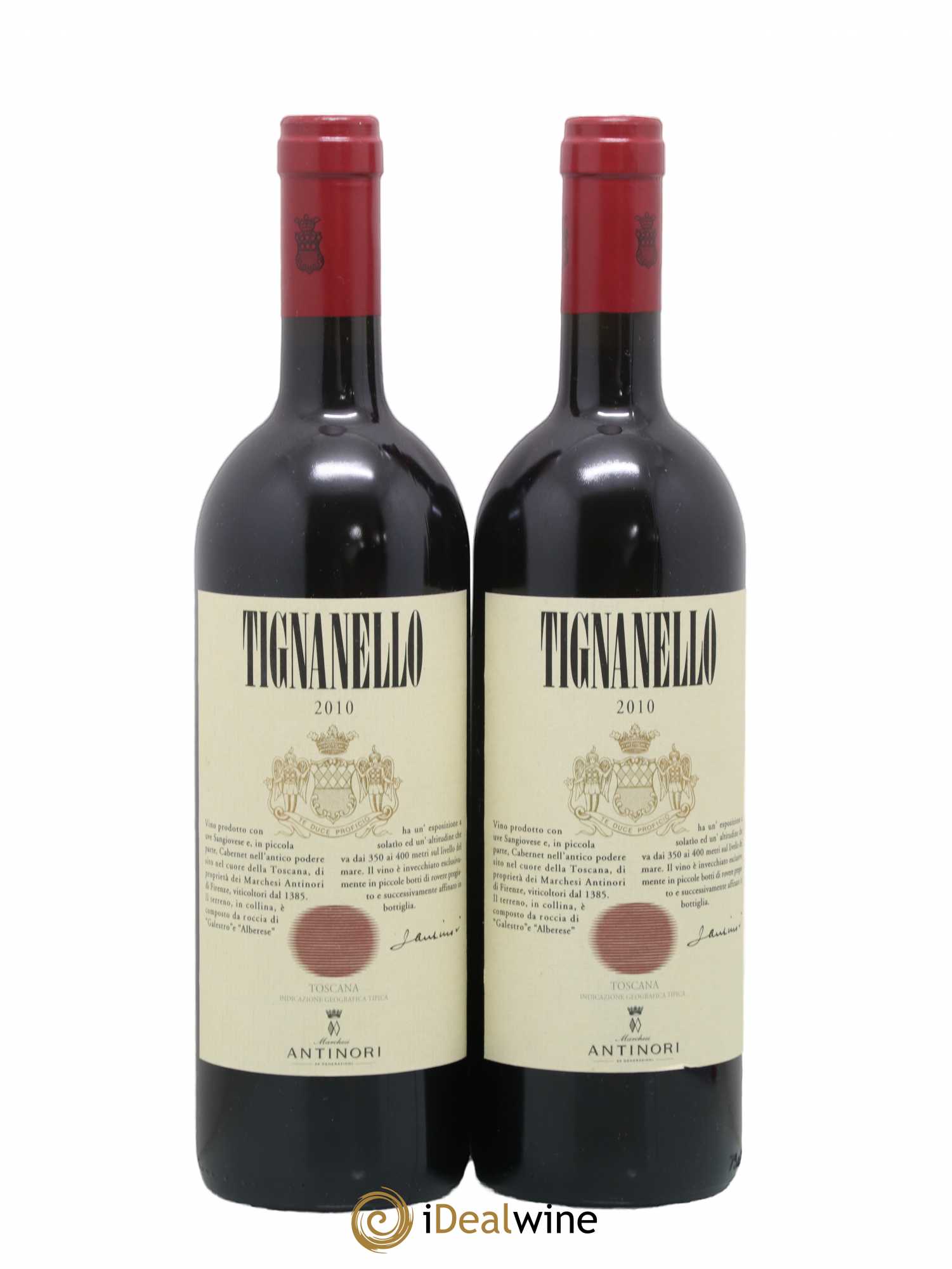 Toscana IGT Tignanello Tenuta Tignanello - Marchesi Antinori 2010 - Lot de 2 bouteilles - 0