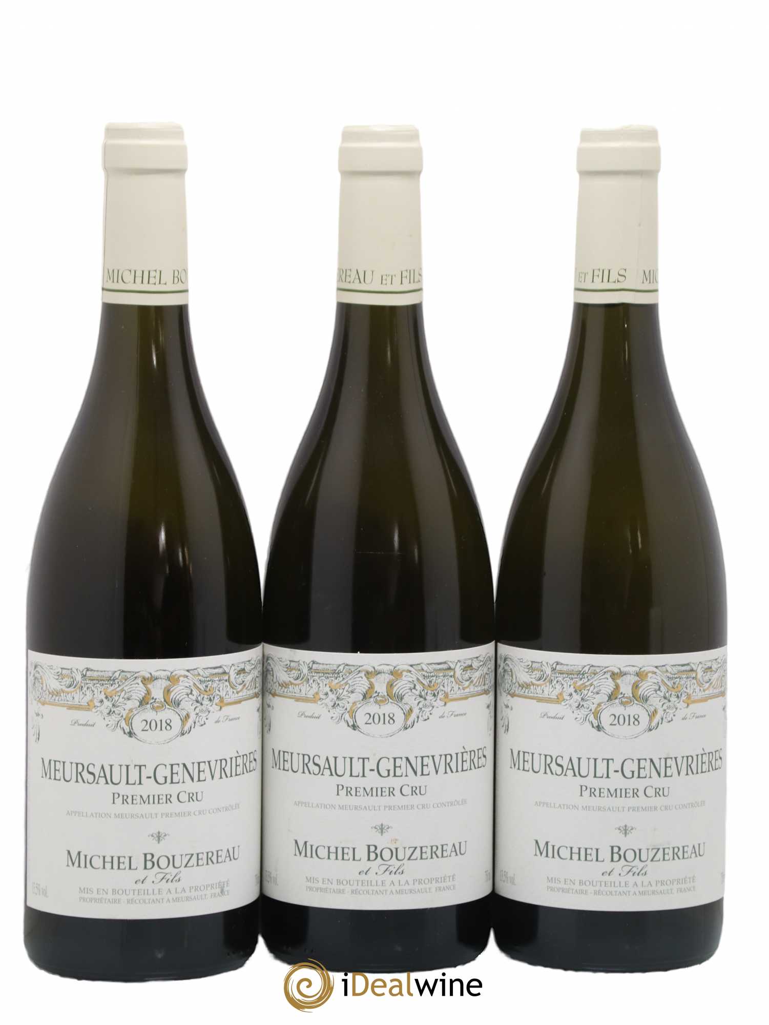 Meursault 1er Cru Les Genevrières Michel Bouzereau et Fils (Domaine) 2018 - Lot de 3 bouteilles - 0