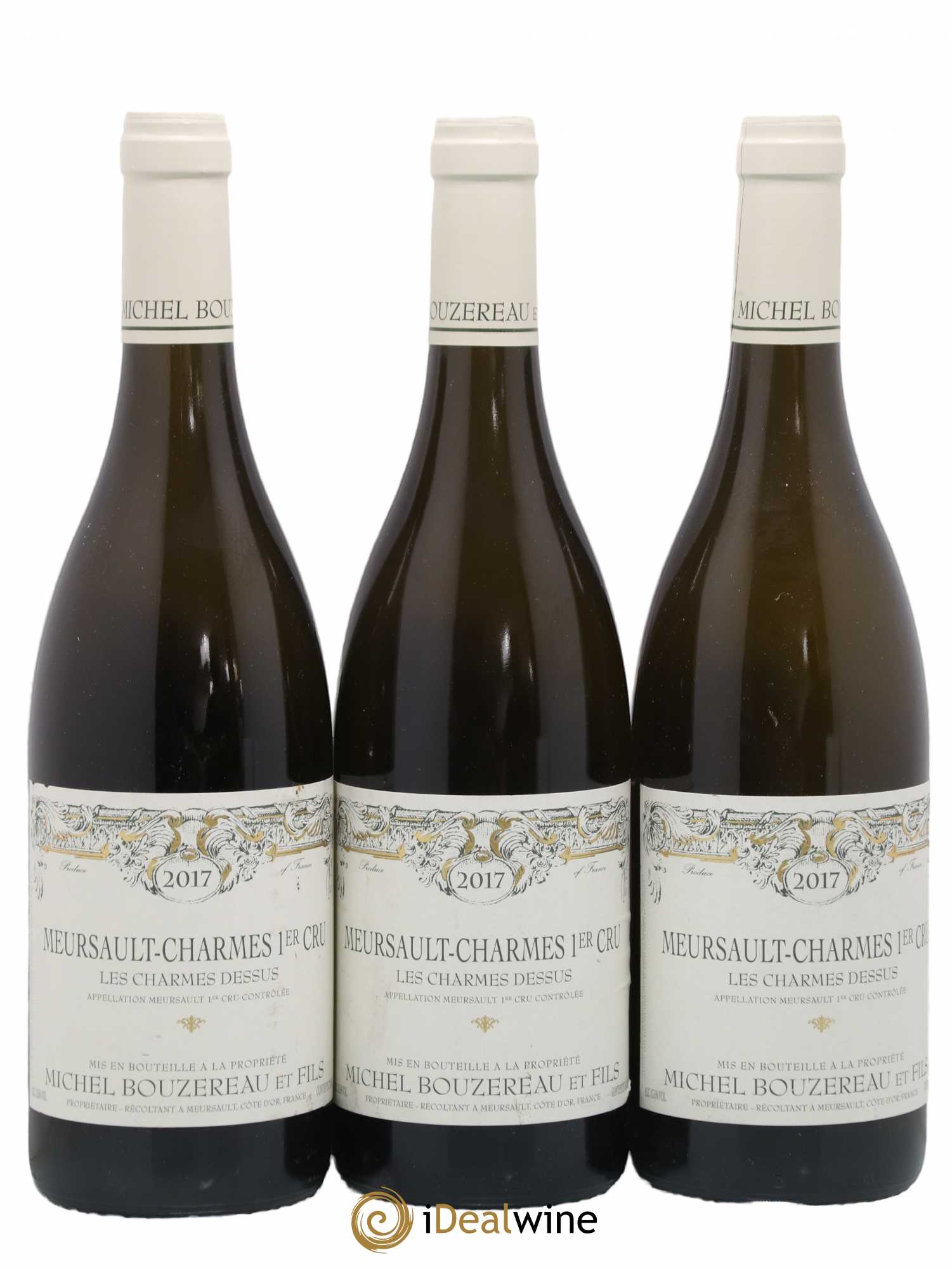 Meursault 1er Cru Charmes Les Charmes Dessus Michel Bouzereau et Fils (Domaine) 2017 - Lot de 3 bouteilles - 0