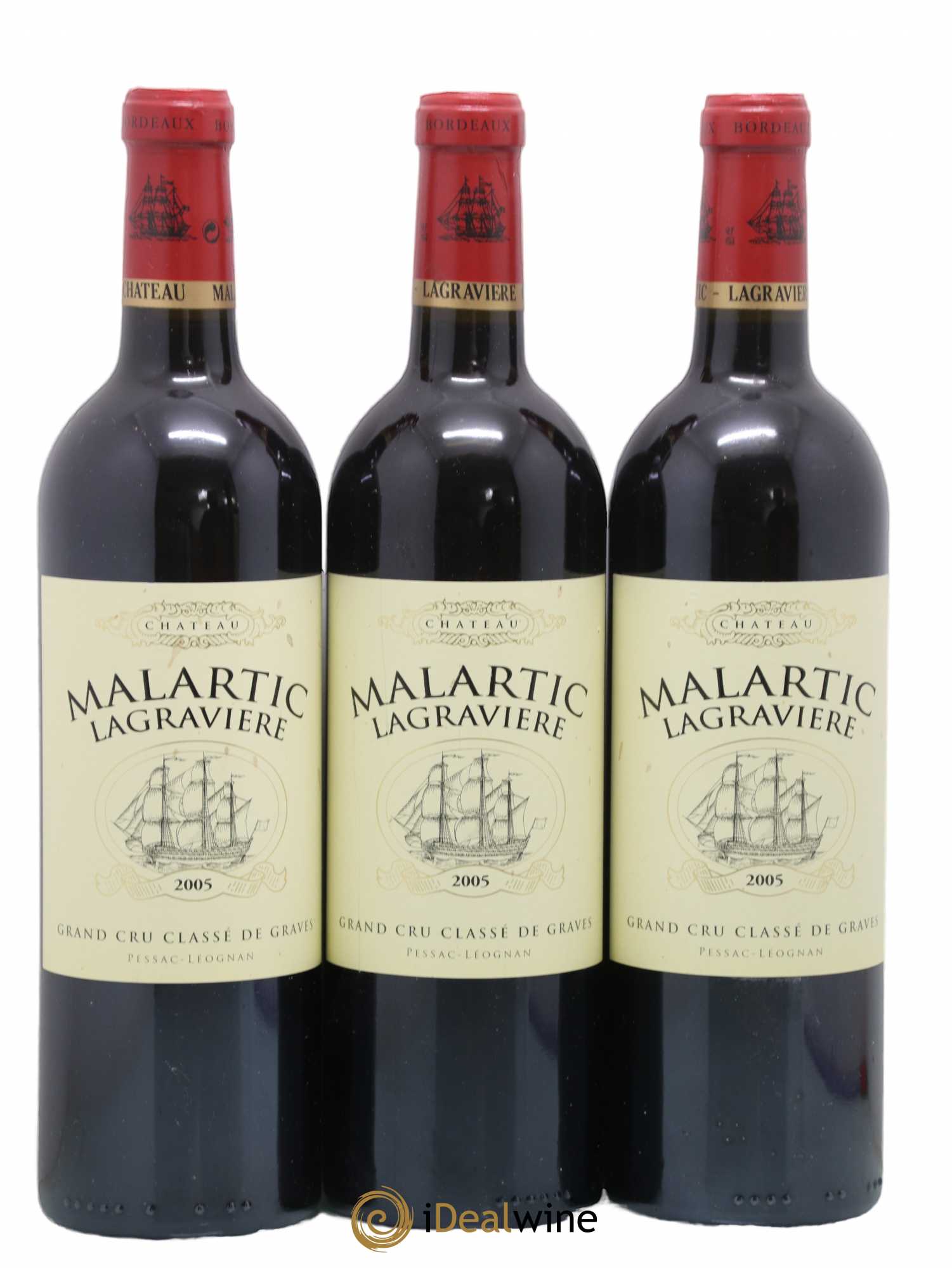 Château Malartic-Lagravière Cru Classé de Graves 2005 - Lot de 3 bouteilles - 0